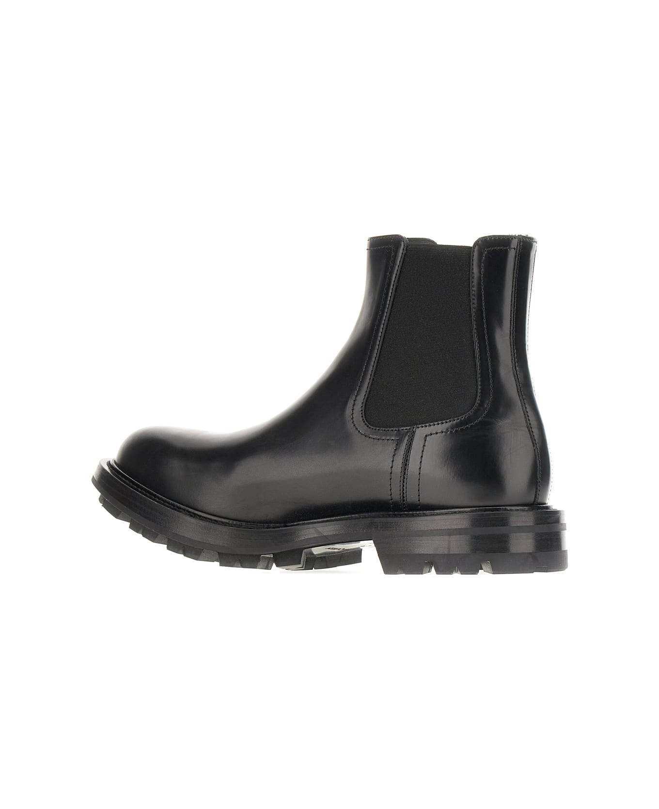 Alexander McQueen Black Leather Ankle Boots - BLACK