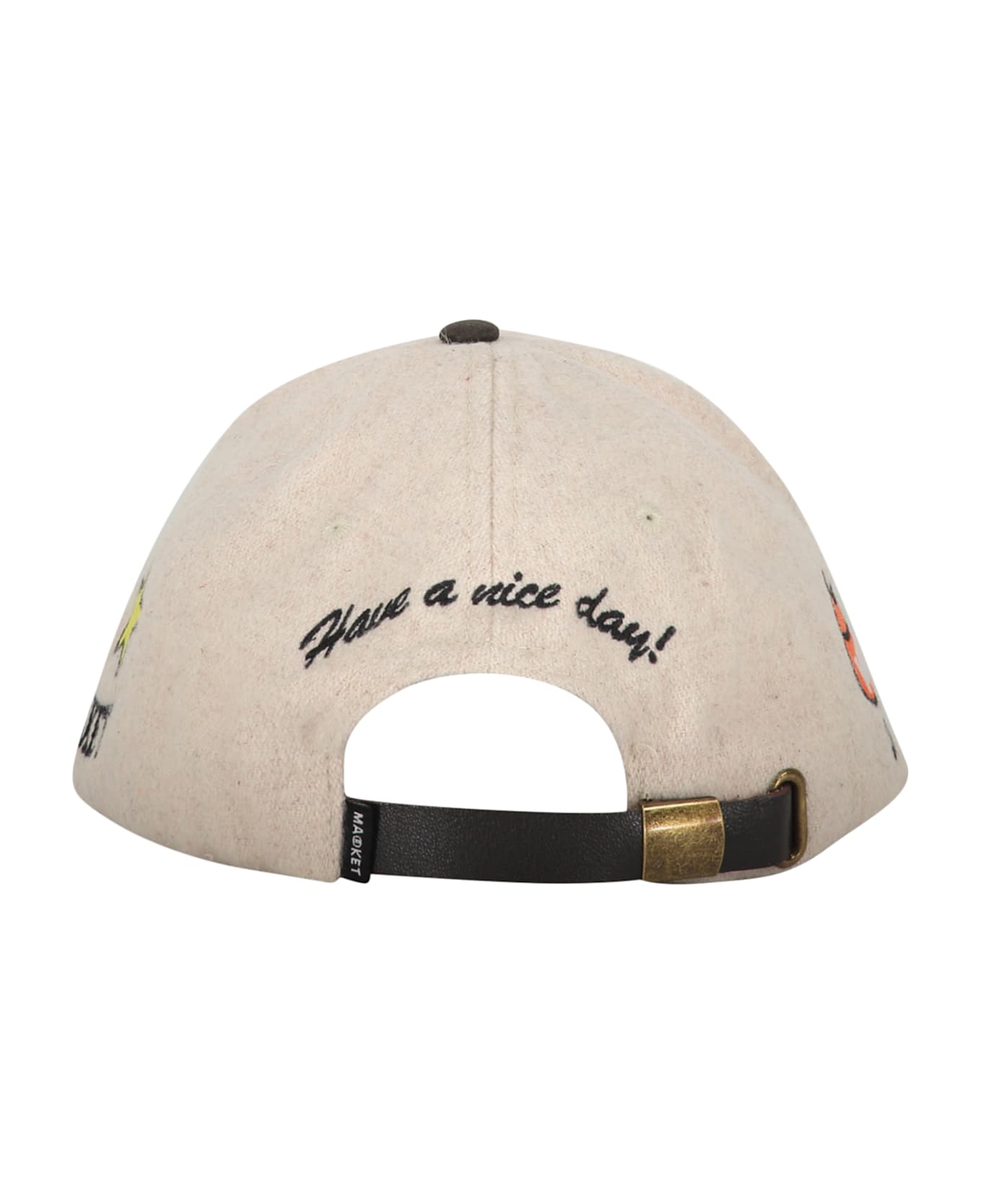 Market Embroidered Patch Baseball Cap - Beige