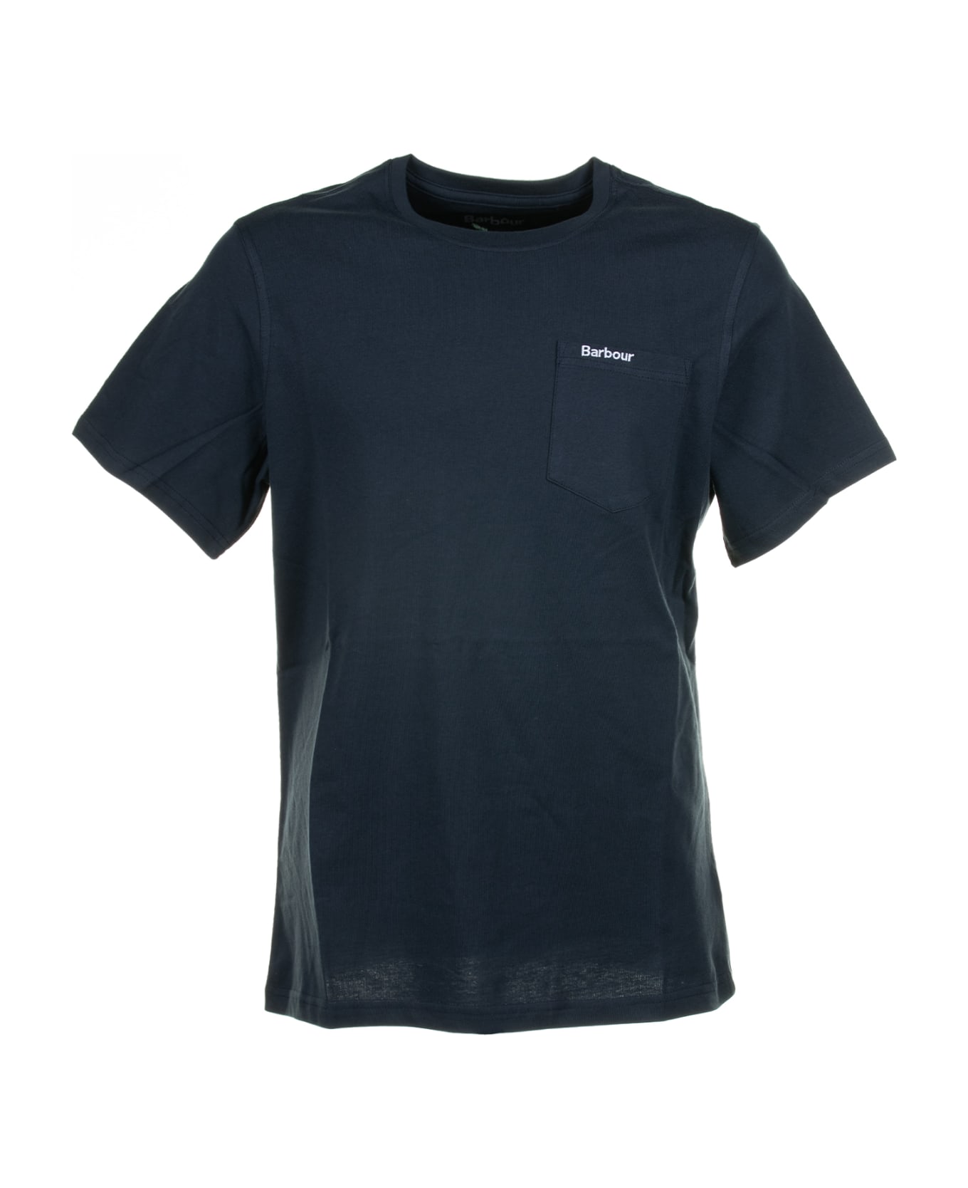 Barbour Navy Blue T-shirt With Pocket And Logo - NAVY