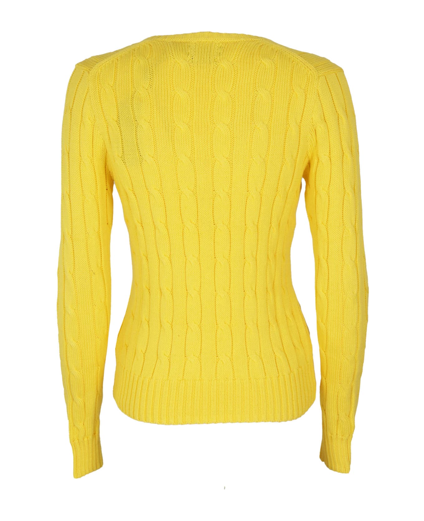 Polo Ralph Lauren Kimberly Cable-knitted V-neck Jumper - Trainer Yellow ニットウェア