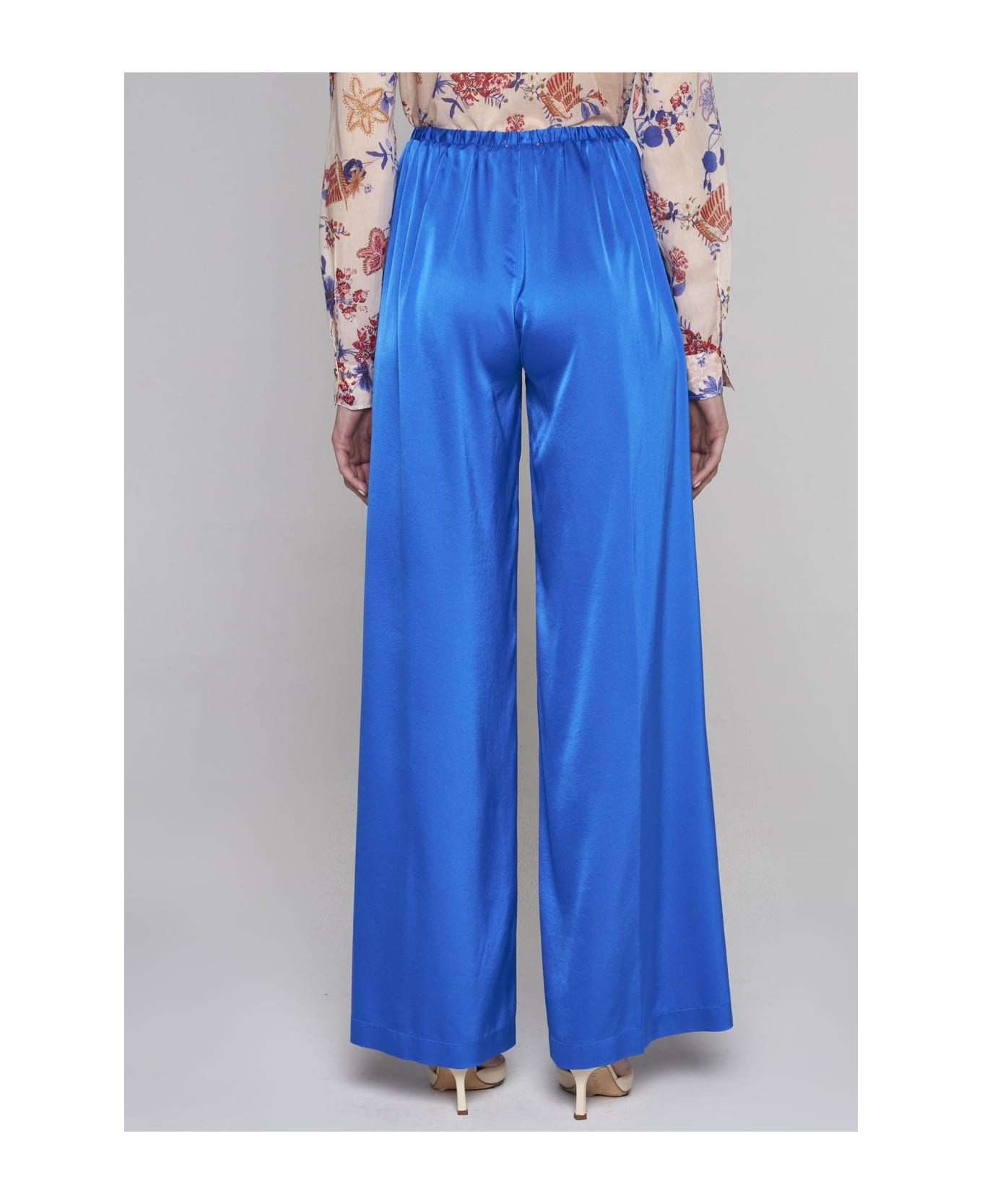 Forte_Forte Silk Satin Trousers - Electric ボトムス