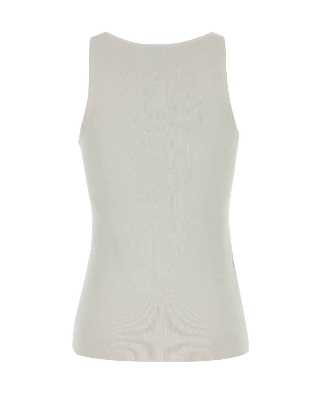 Miu Miu White Cotton Tank Top - BIANCO