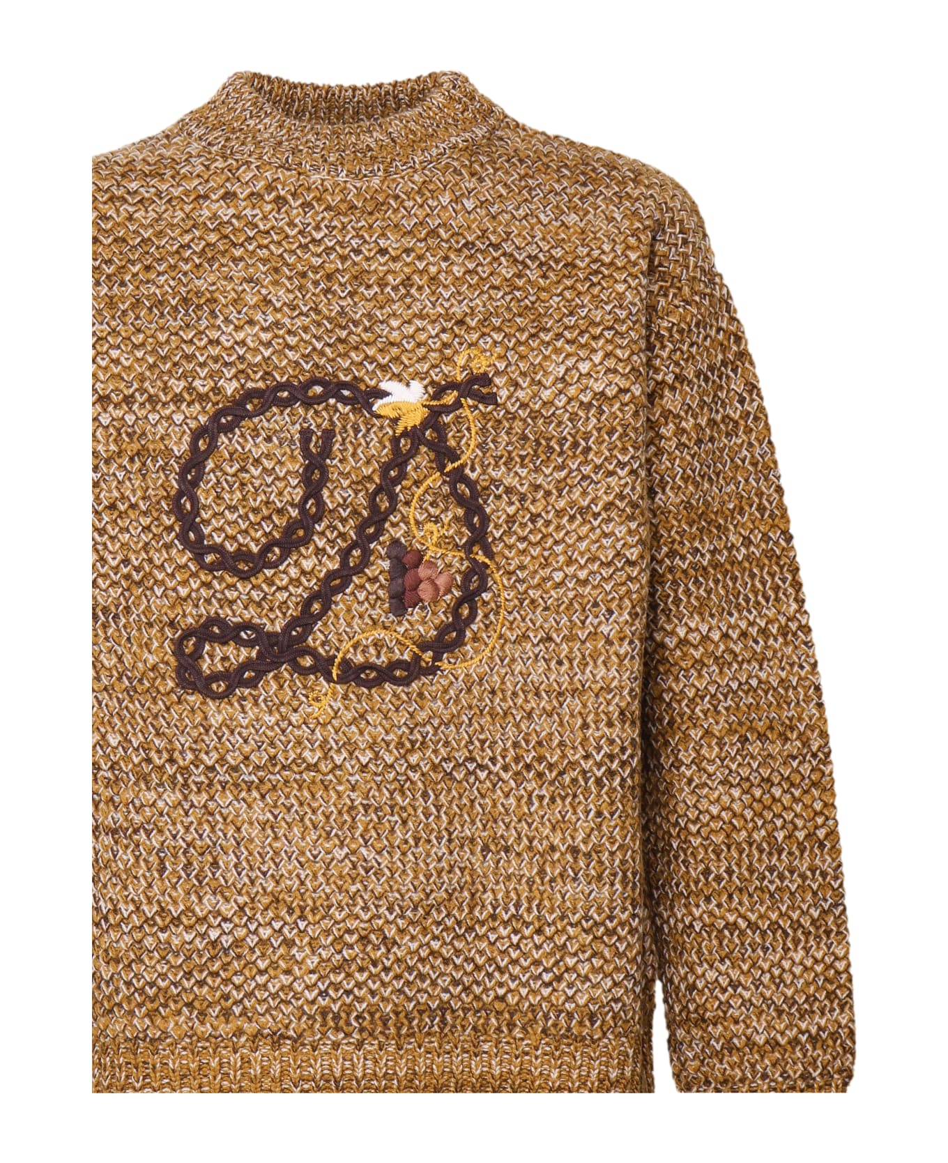 Drôle de Monsieur Sweater With Letter Logo - Brown