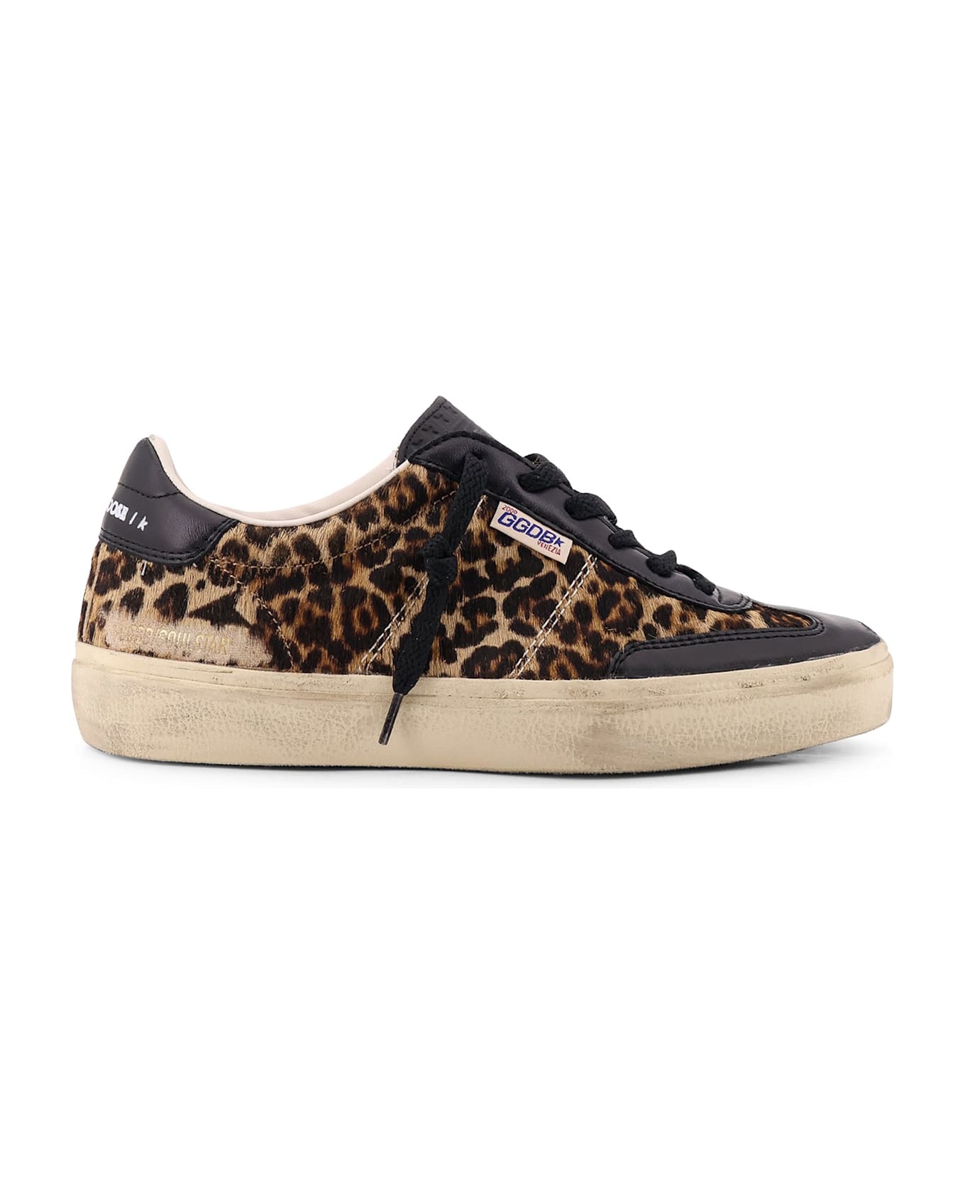 Golden Goose Soul Star Low-top Leather Sneakers - BEIGE BROWN BLACK LEO BLACK