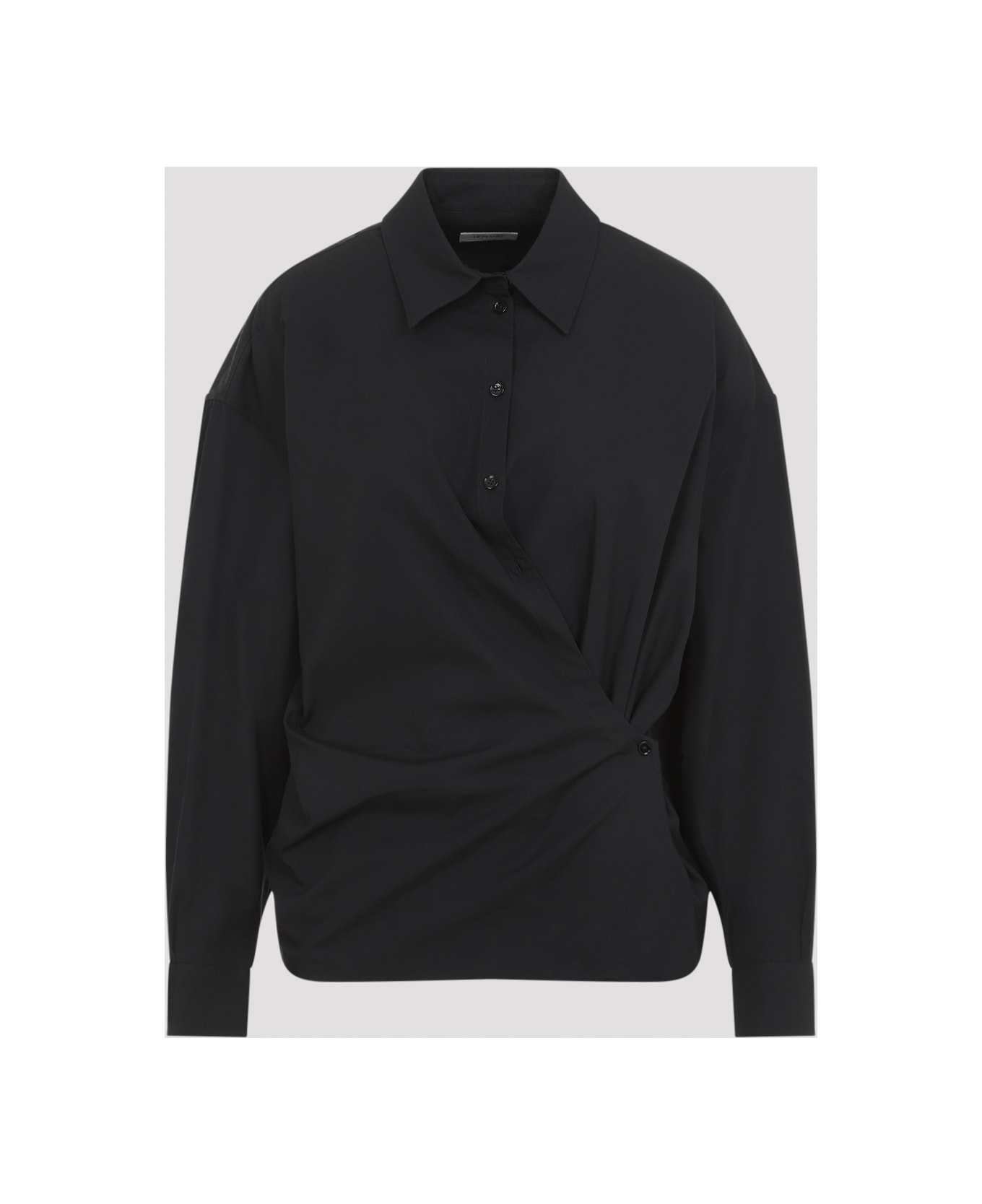 Lemaire 'straight Collar Twisted' Shirt - Caviar