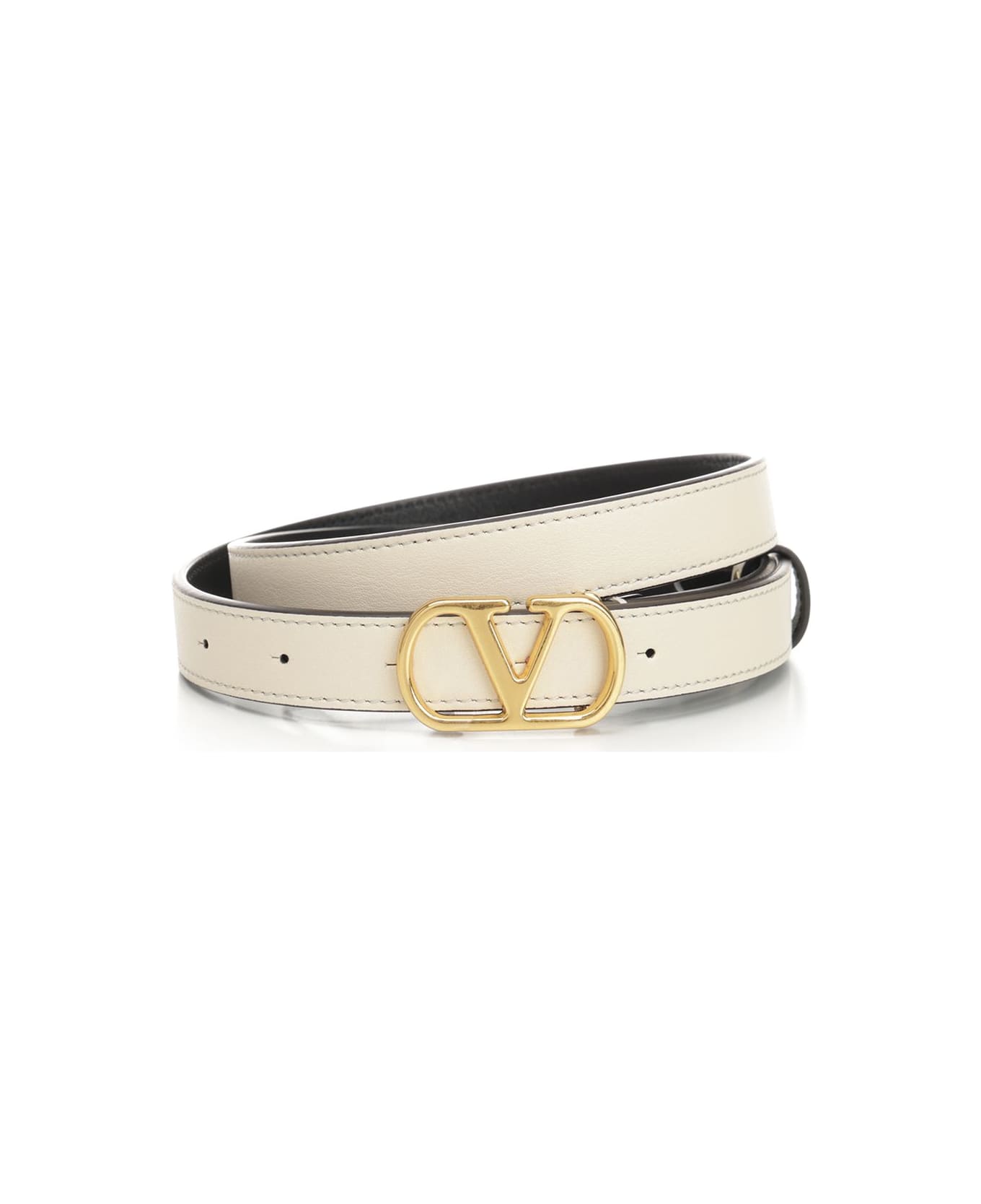 Valentino Garavani 
vlogo
 Leather Belt - White