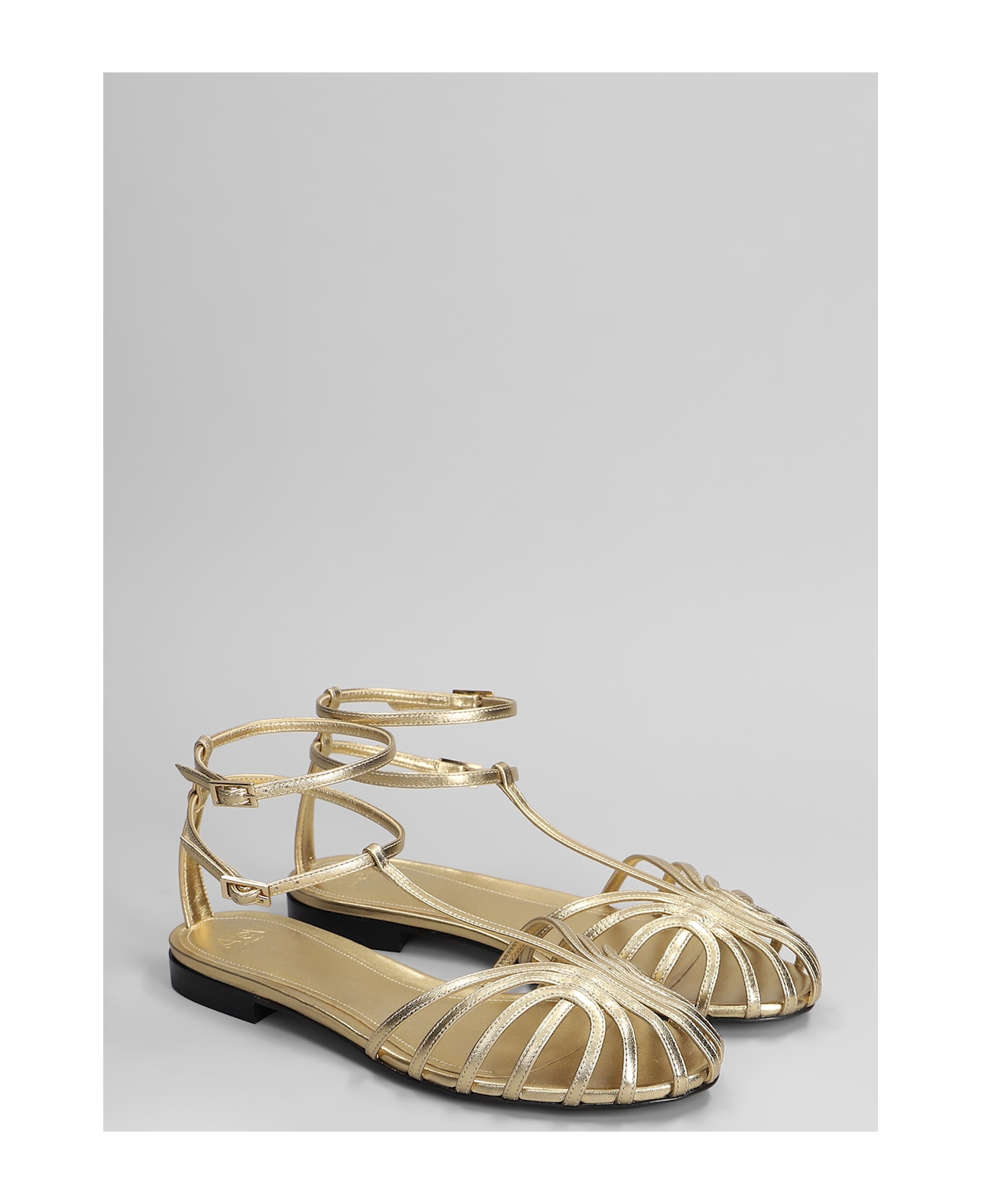 Alevì Elena 005 Flats In Gold Leather - gold