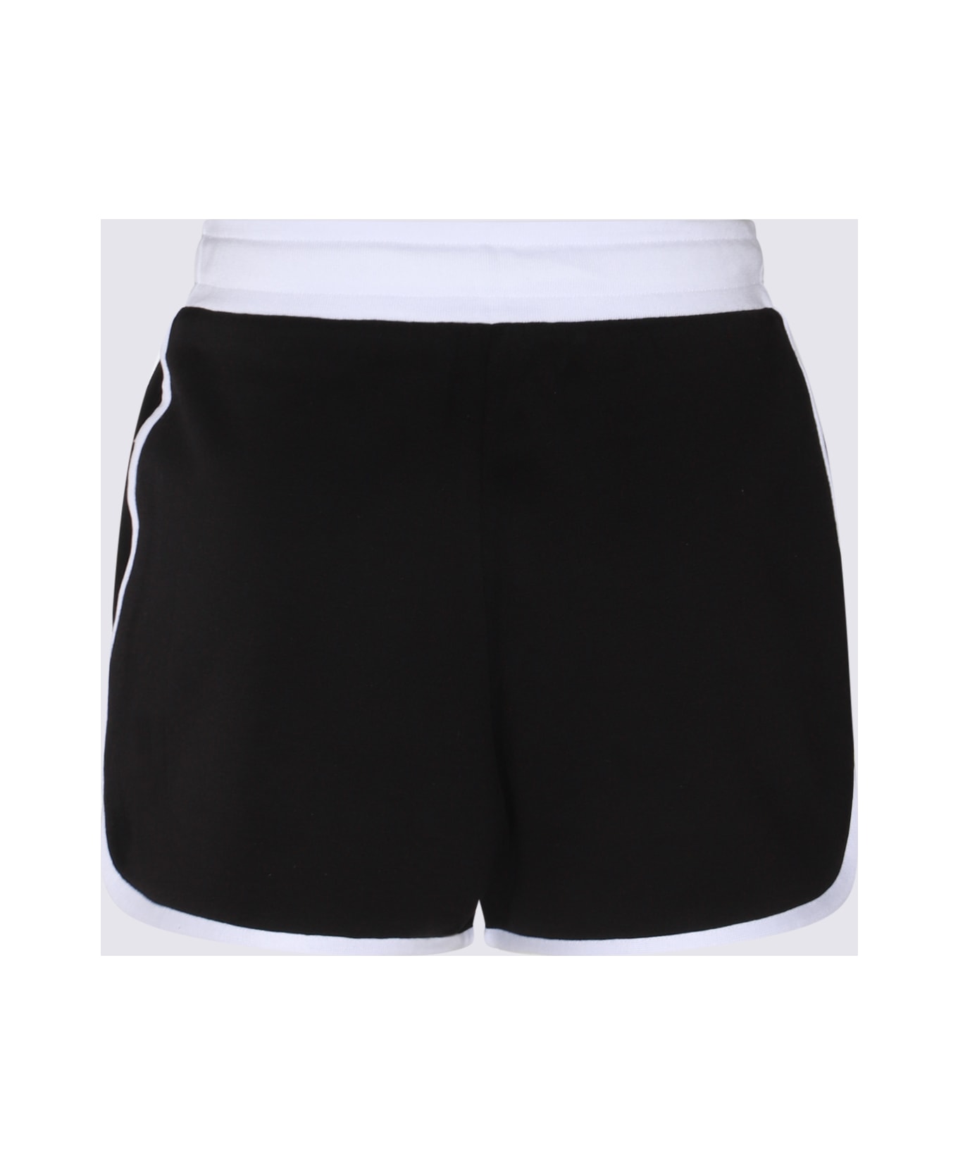 Dolce & Gabbana Black And White Cotton Blend Track Shorts - Nero/bianco
