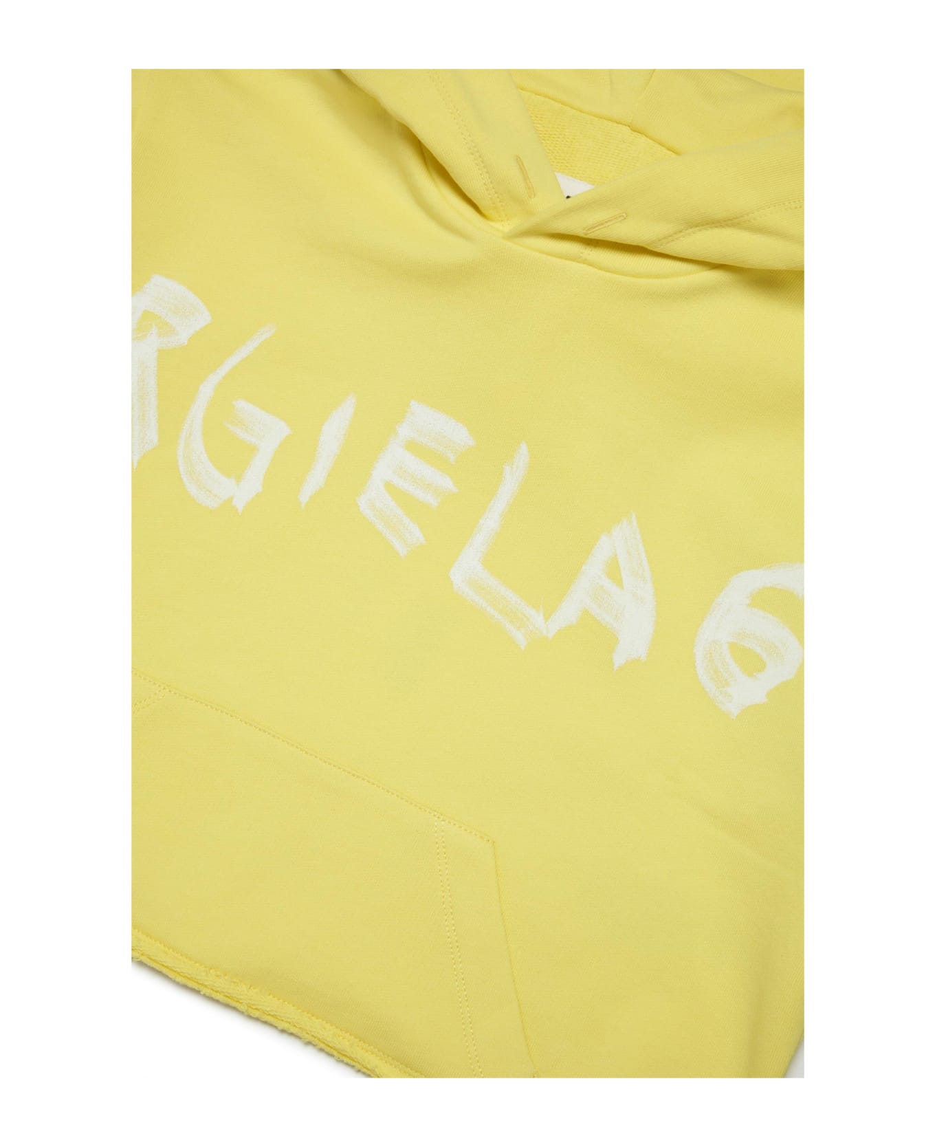 MM6 Maison Margiela Cropped Sweatshirt With Print - Yellow