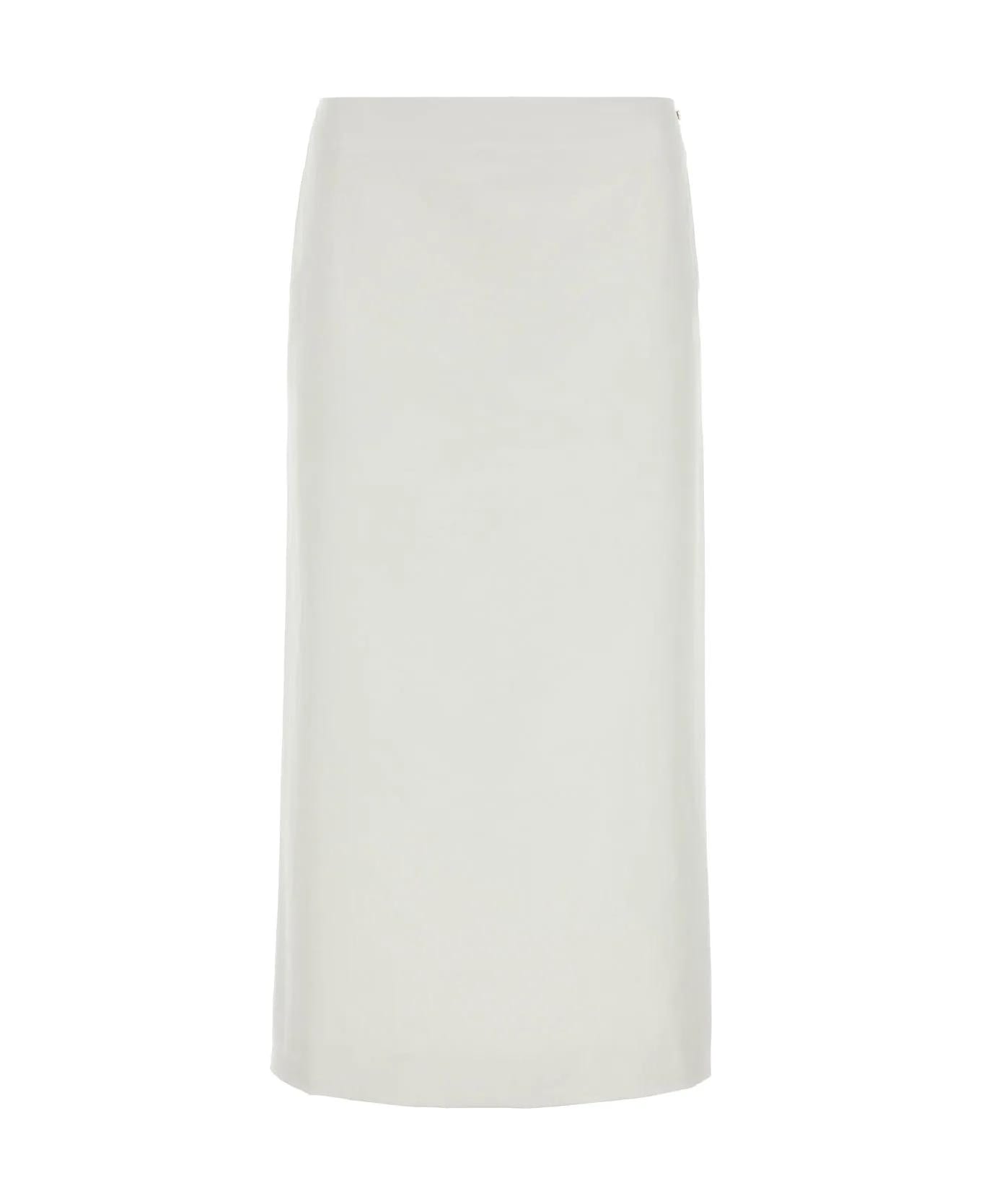 SportMax White Satin Cellula Skirt - White