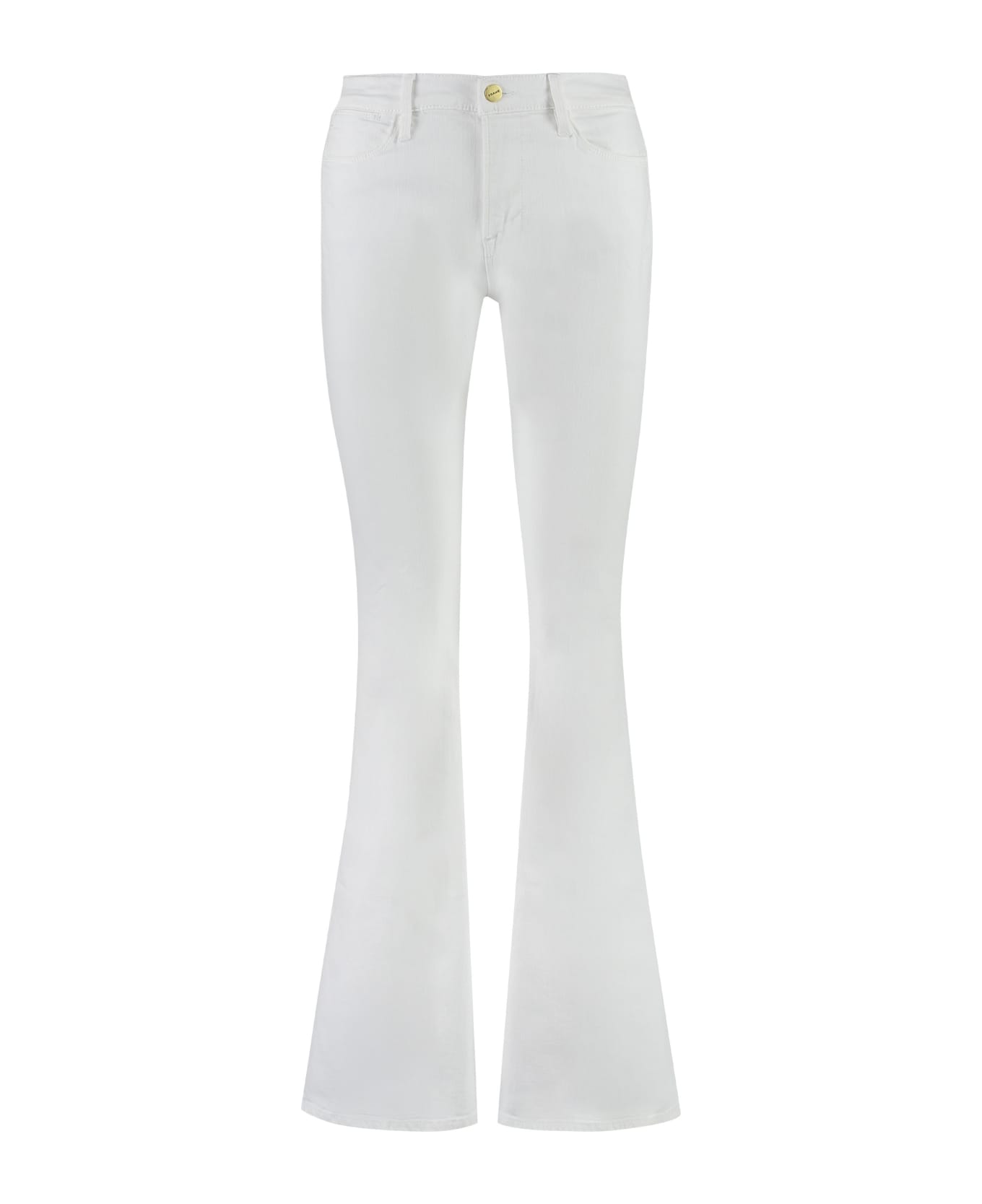 Frame High-rise Flared Jeans - Blanc デニム