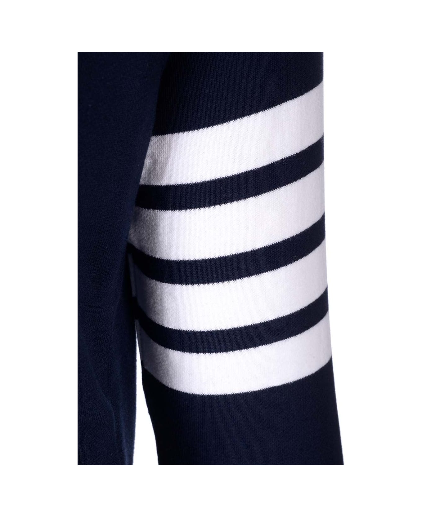 Thom Browne Blue 
4-bar
 Full-zip Hoodie - navy