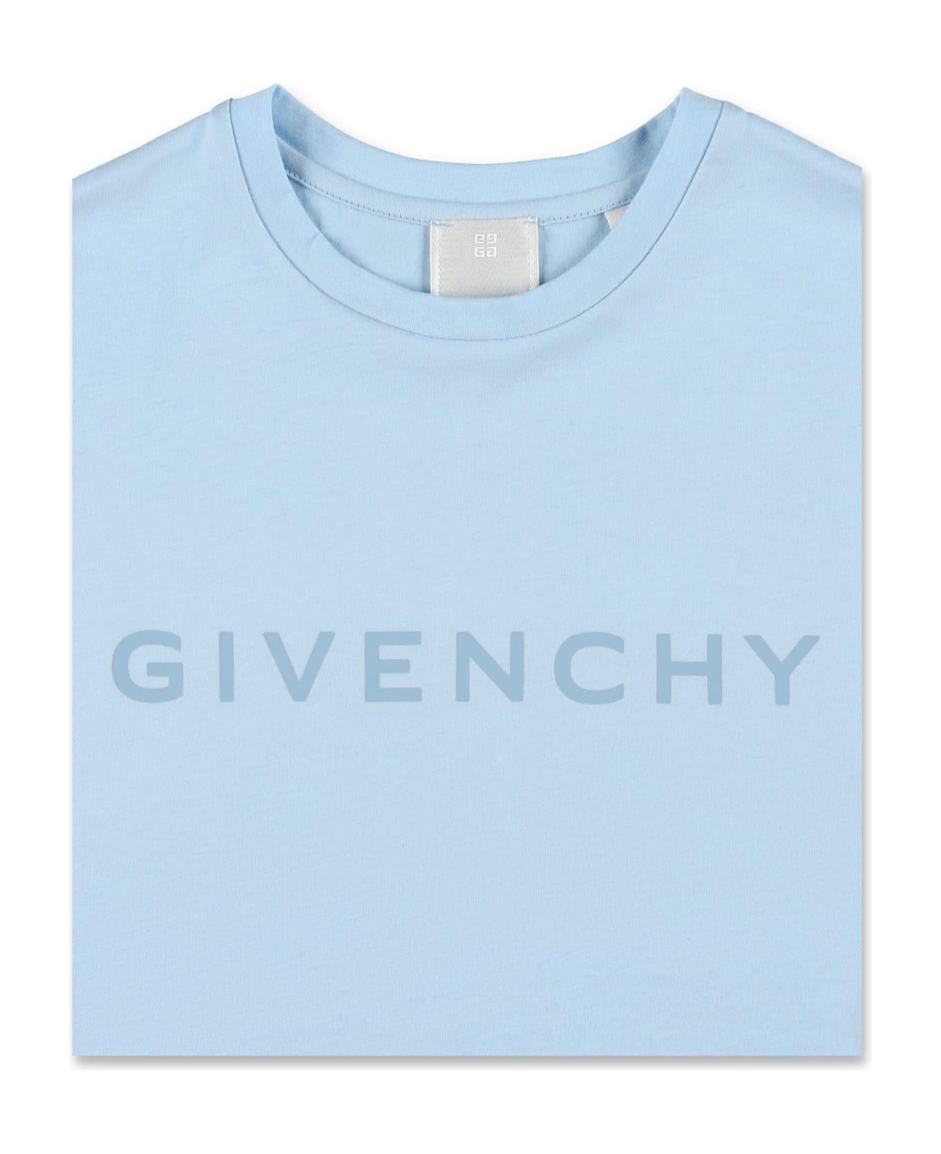 Givenchy Kid - Logo Print Cropped T-shirt - LIGHT BLUE