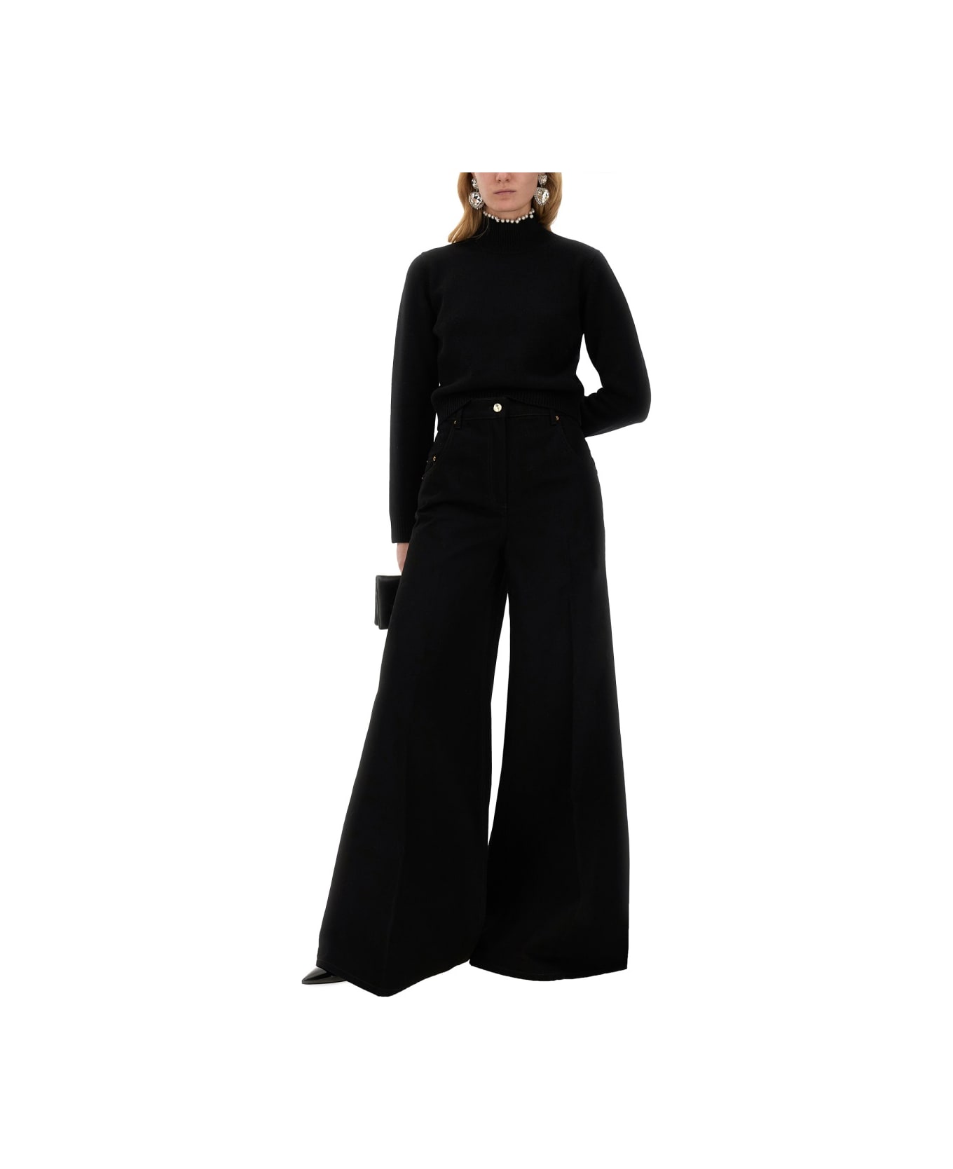 Nina Ricci Flared Pants - BLACK