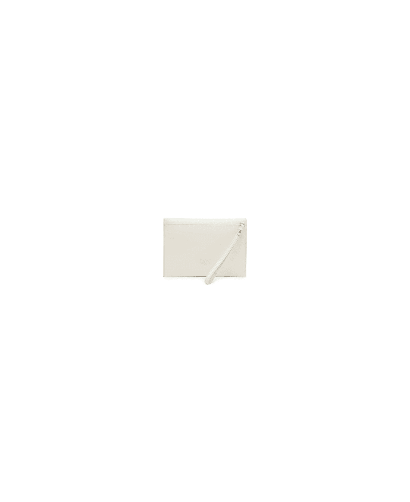 Pinko Clutch With Logo Plaque - Bianco
