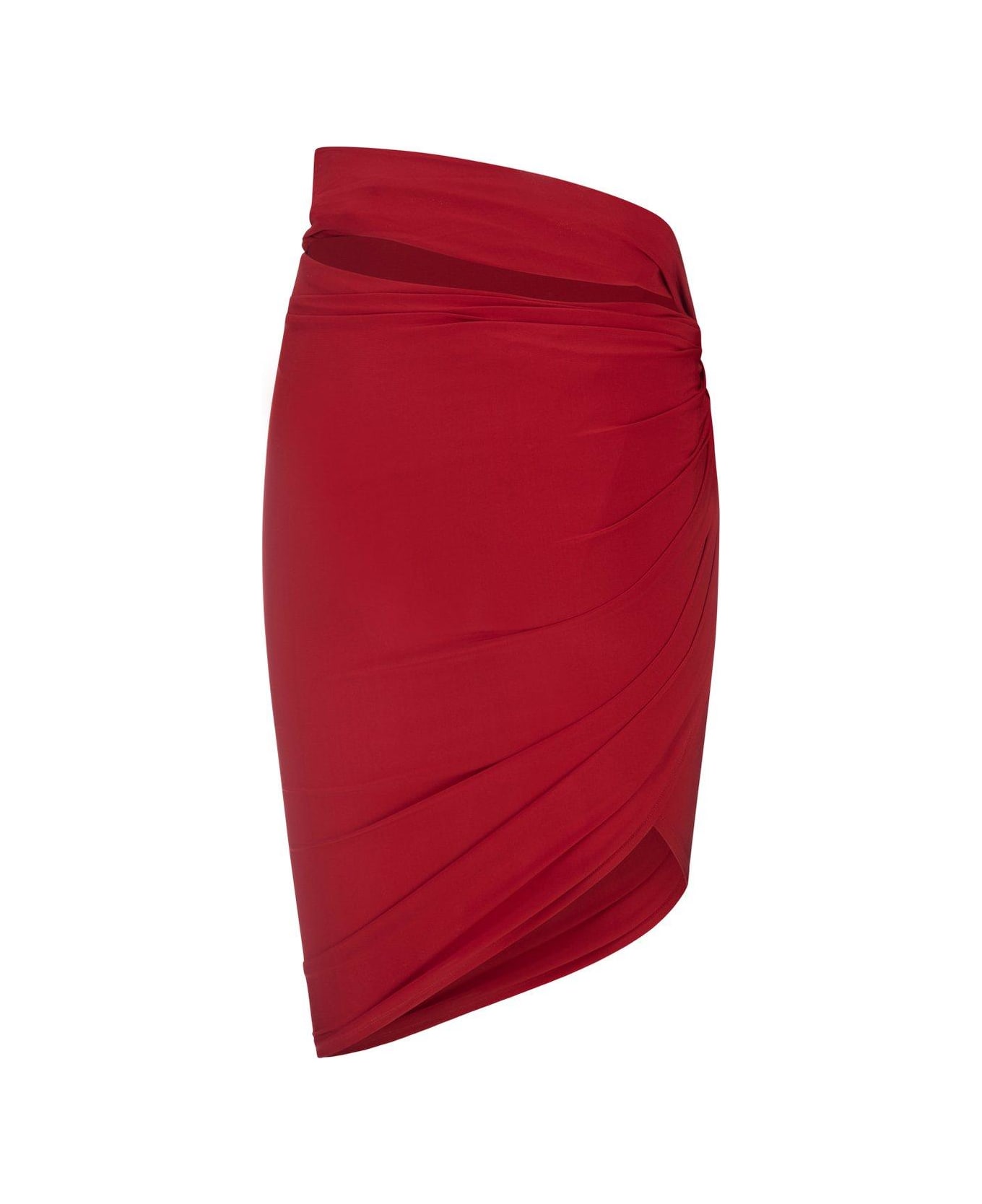 Jacquemus Draped Mini Skirt - Dark red