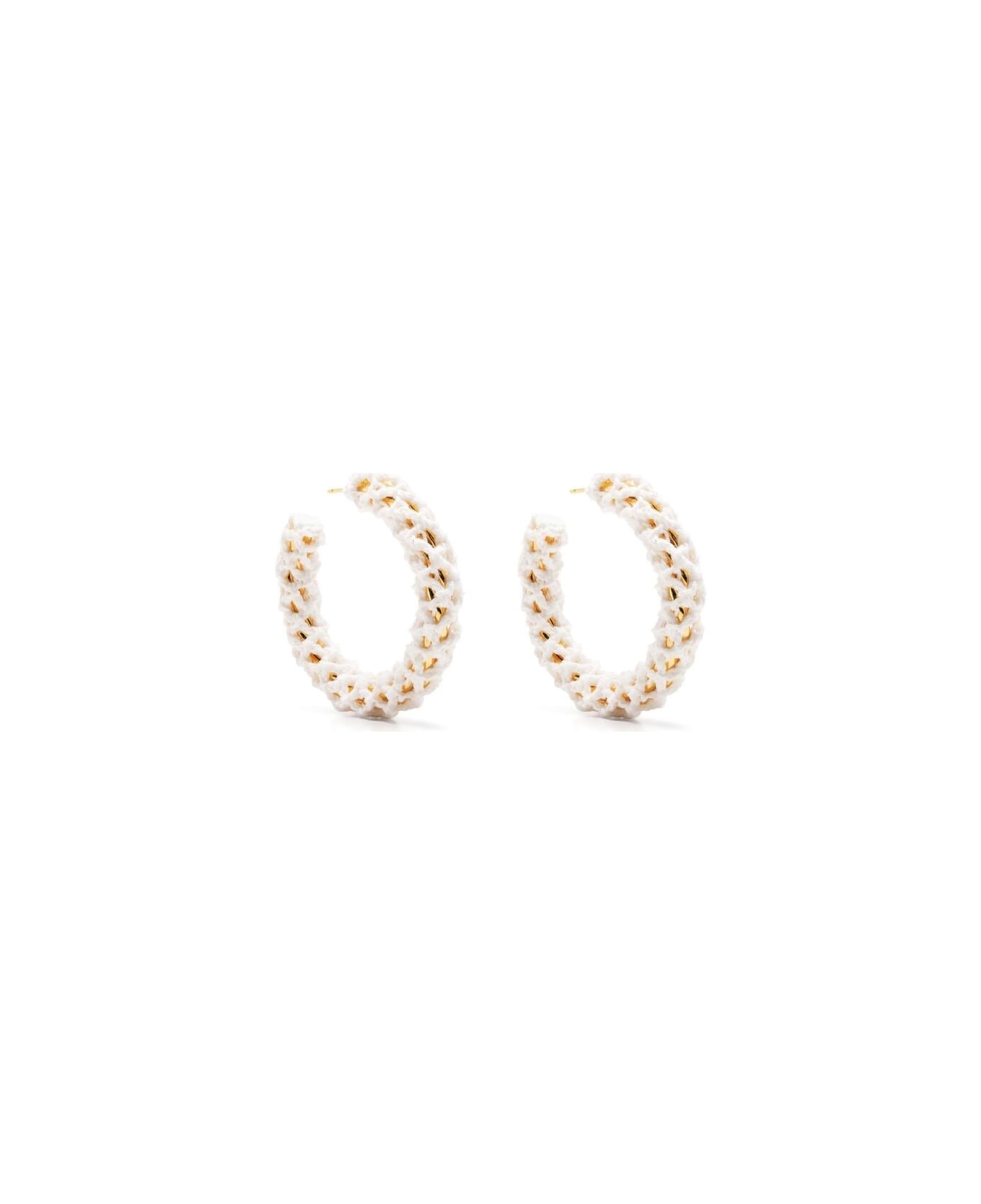 Recto Earrings - GOLD/WHITE