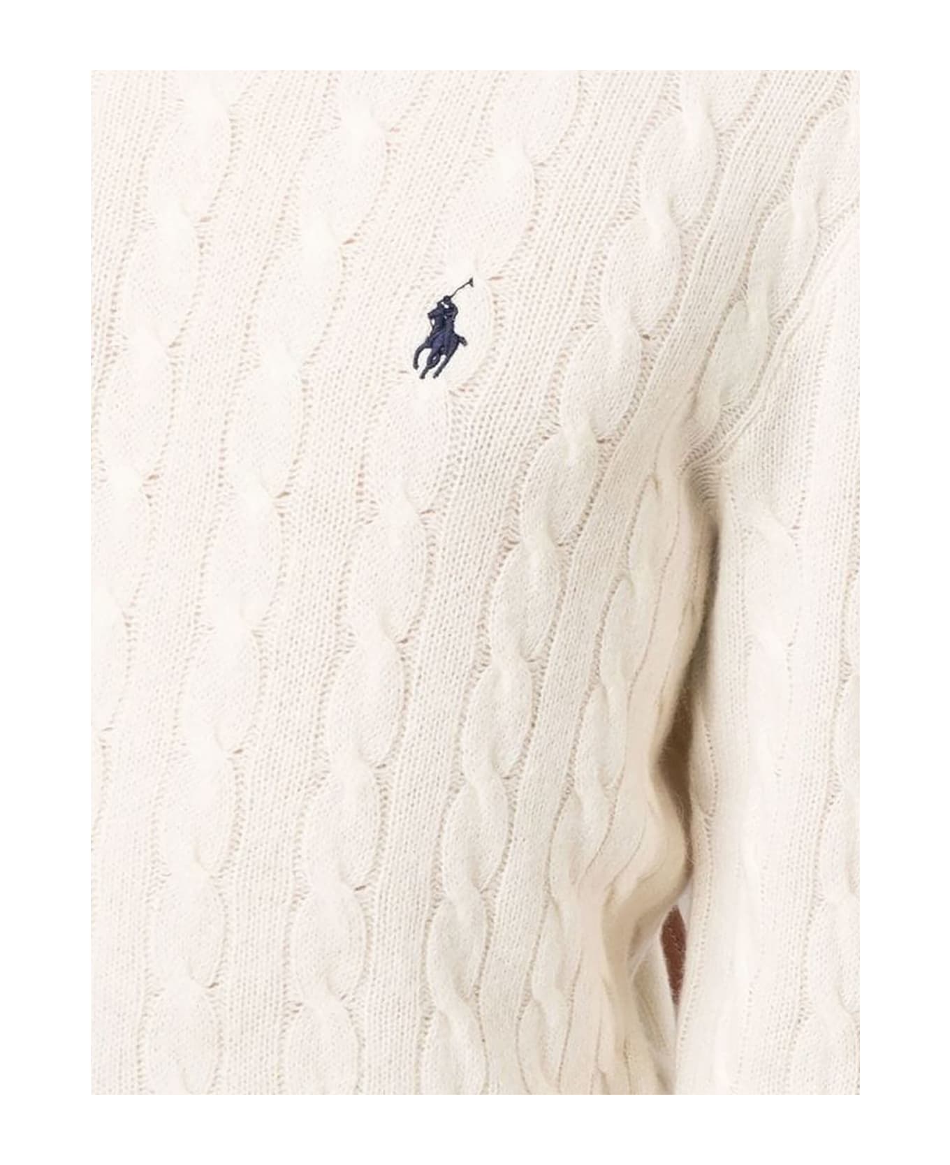 Polo Ralph Lauren Cream White Wool-cashmere Blend Jumper - Andover Cream