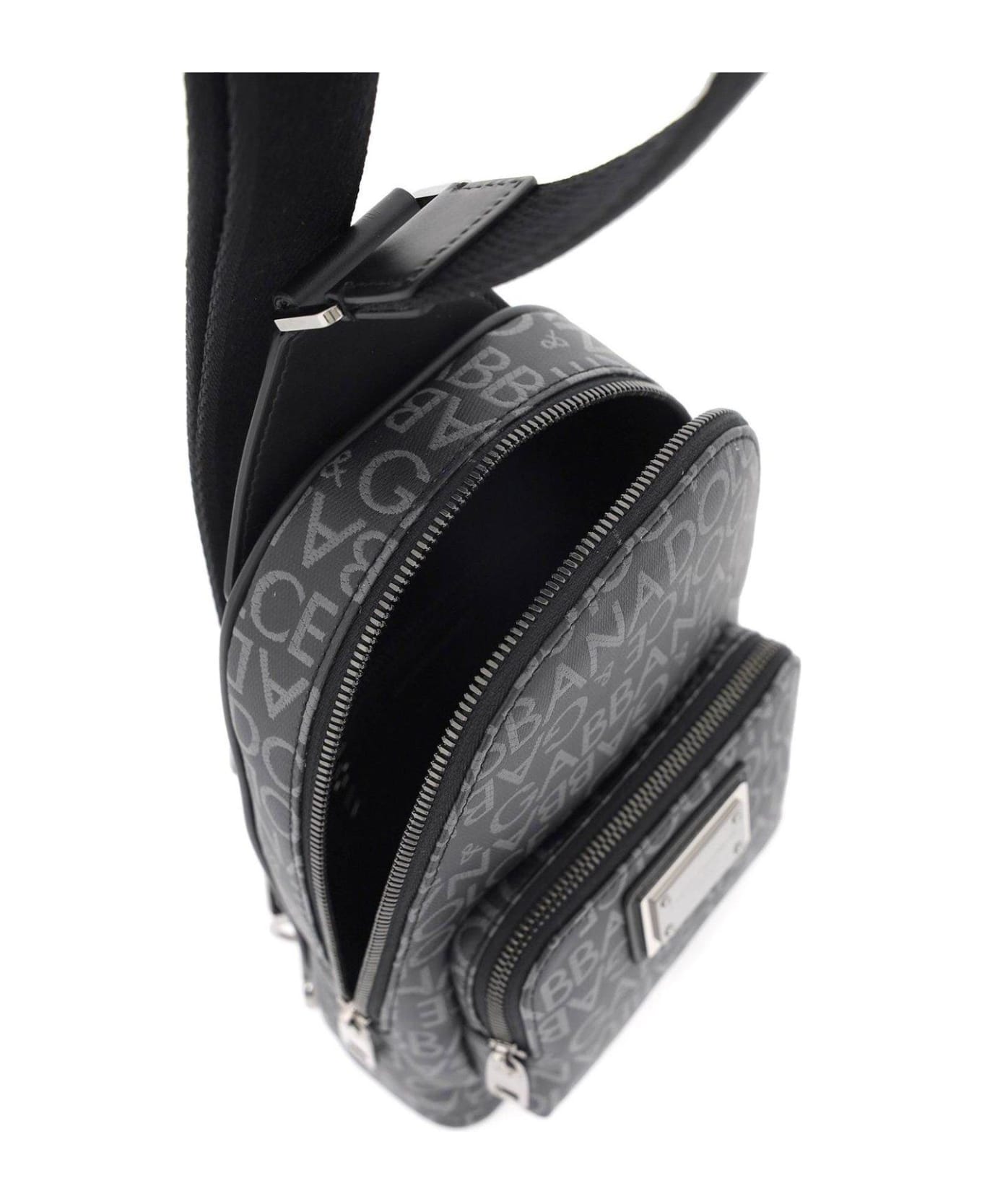 Dolce & Gabbana Logo Plaque Zipped Belt Bag - Nero