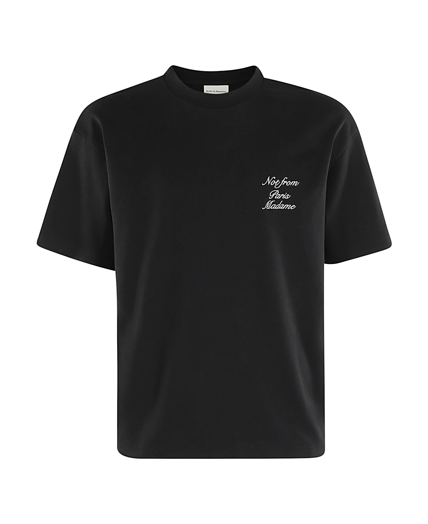 Drôle de Monsieur Le T Shirt Slogan Cursive - Black  シャツ