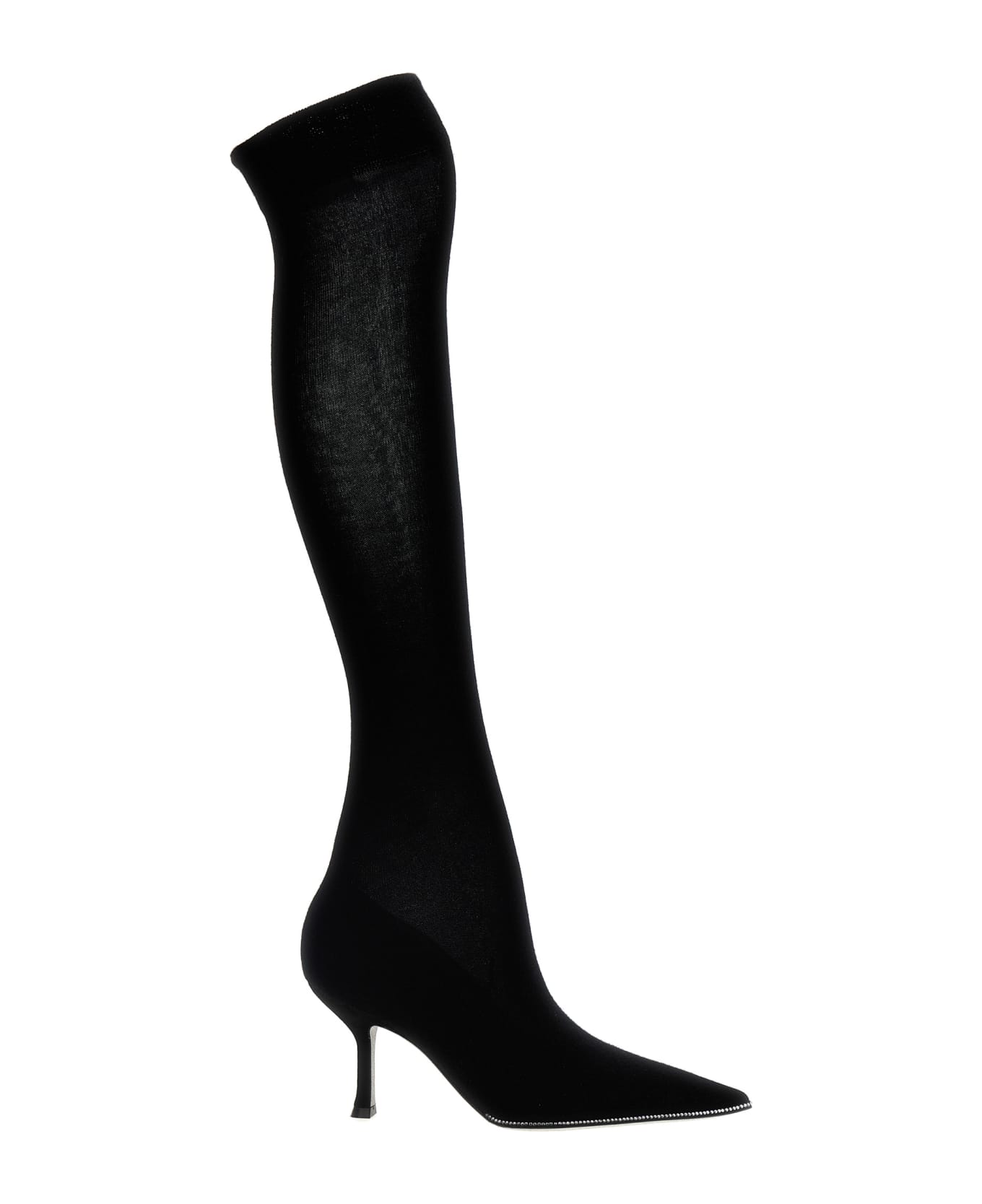 René Caovilla Knitted Boots - Black
