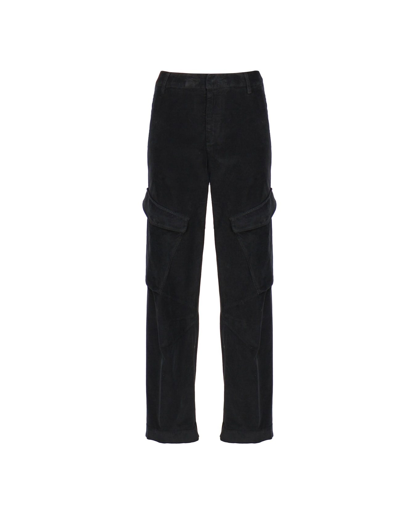 Dondup Camila Loose Trousers In Cotton - Black