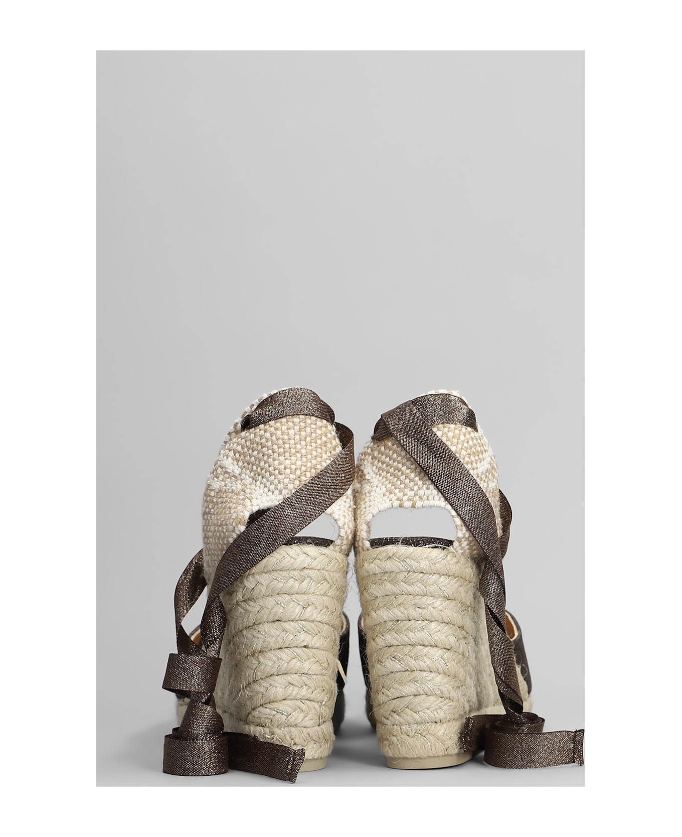 Castañer Carina-8-032 Wedges In Brown Canvas - BROWN