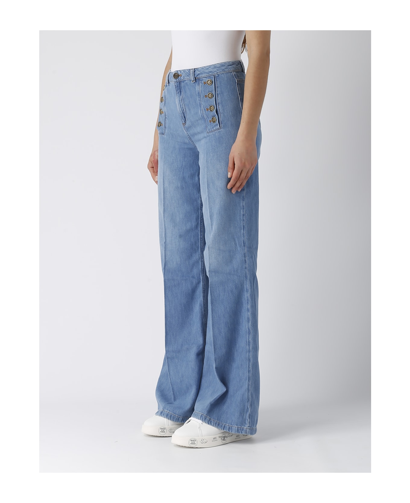 TwinSet Cotton Jeans - DENIM MEDIO