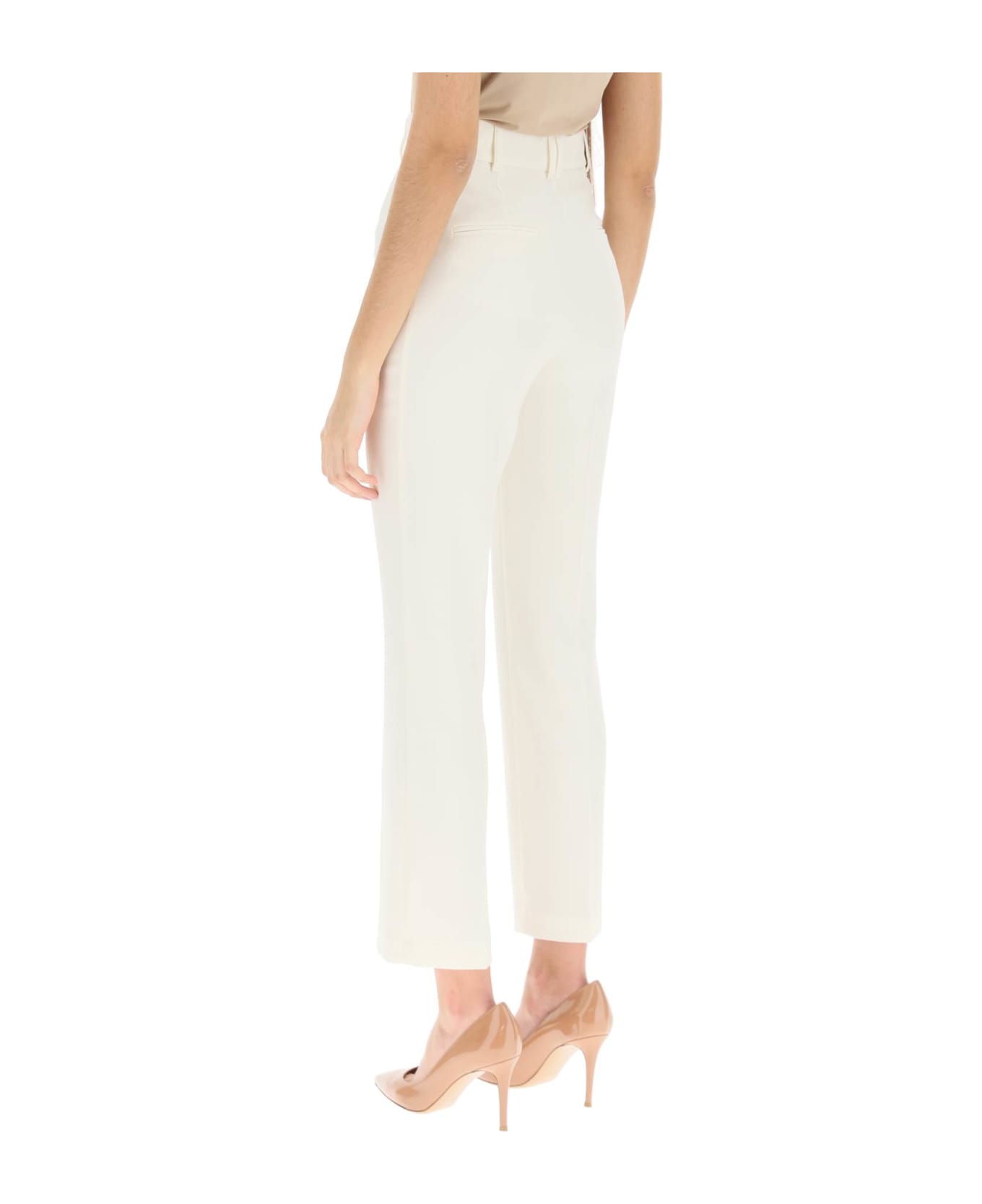 Hebe Studio 'loulou' Cady Trousers - CREAM (White)