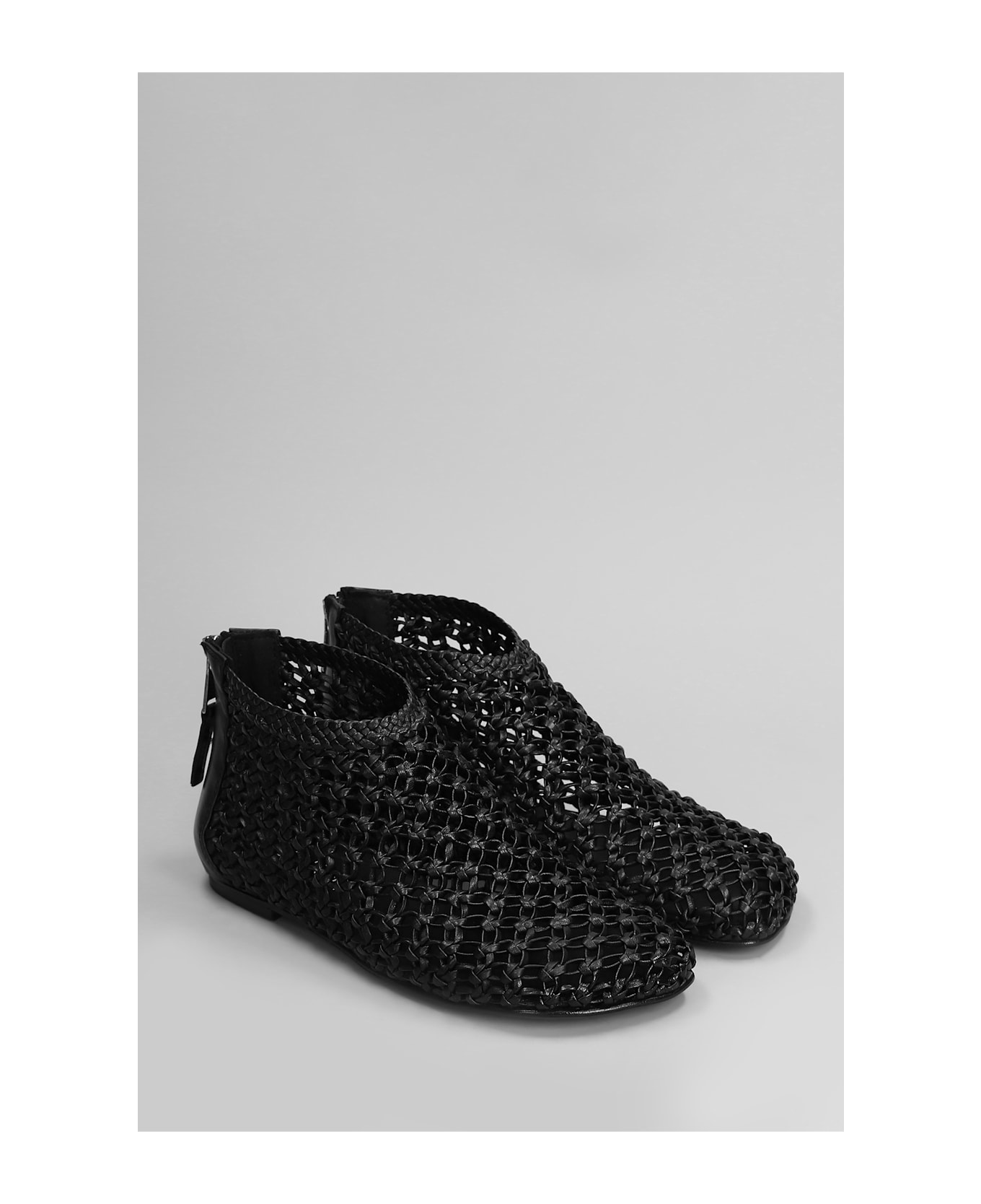 Elena Iachi Low Heels Ankle Boots In Black Leather - black