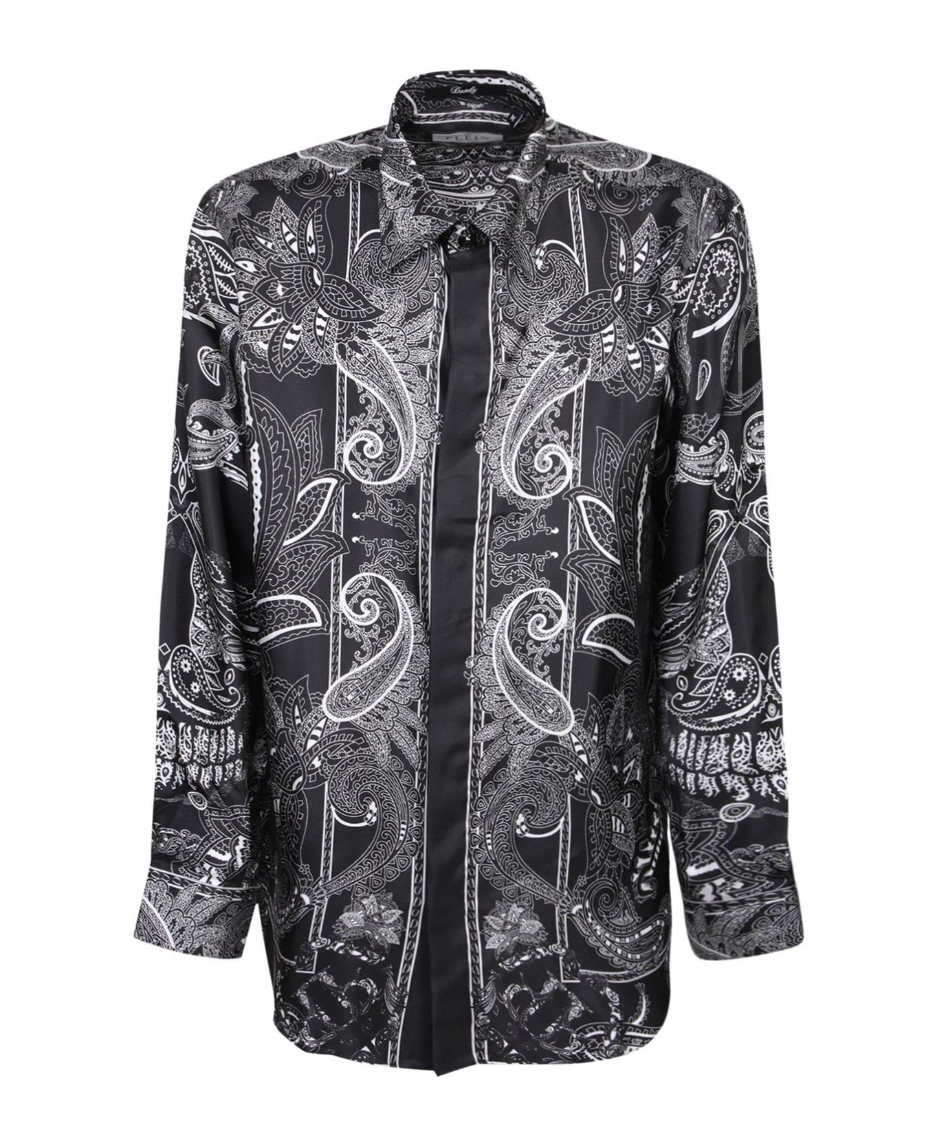 Philipp Plein Paisley Printed Long-sleeved Shirt - Black