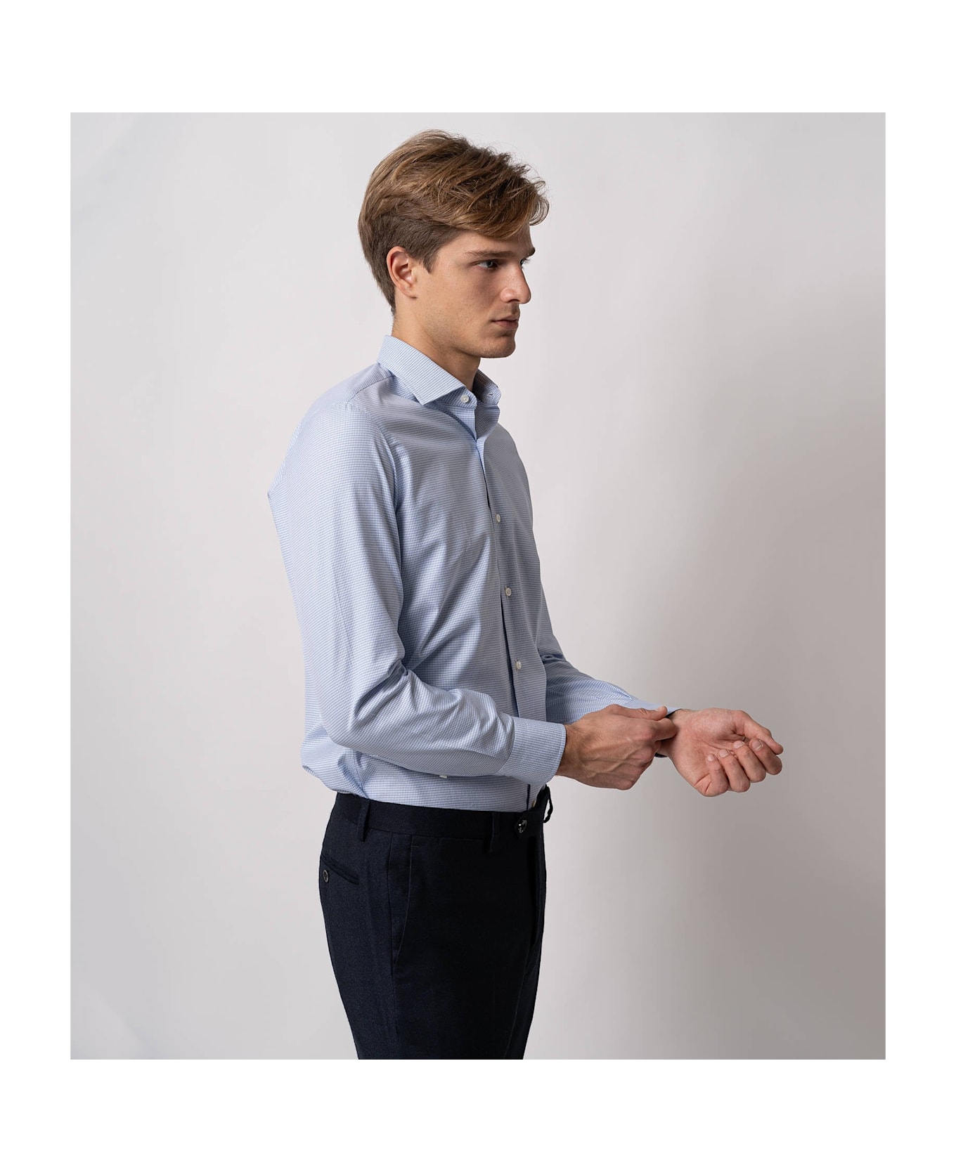 Larusmiani Handmade Shirt Mayfair Shirt - SkyBlue