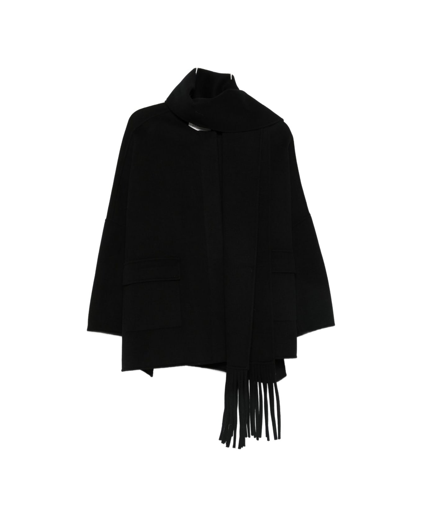 Ermanno Firenze Scarfed Cape - Black
