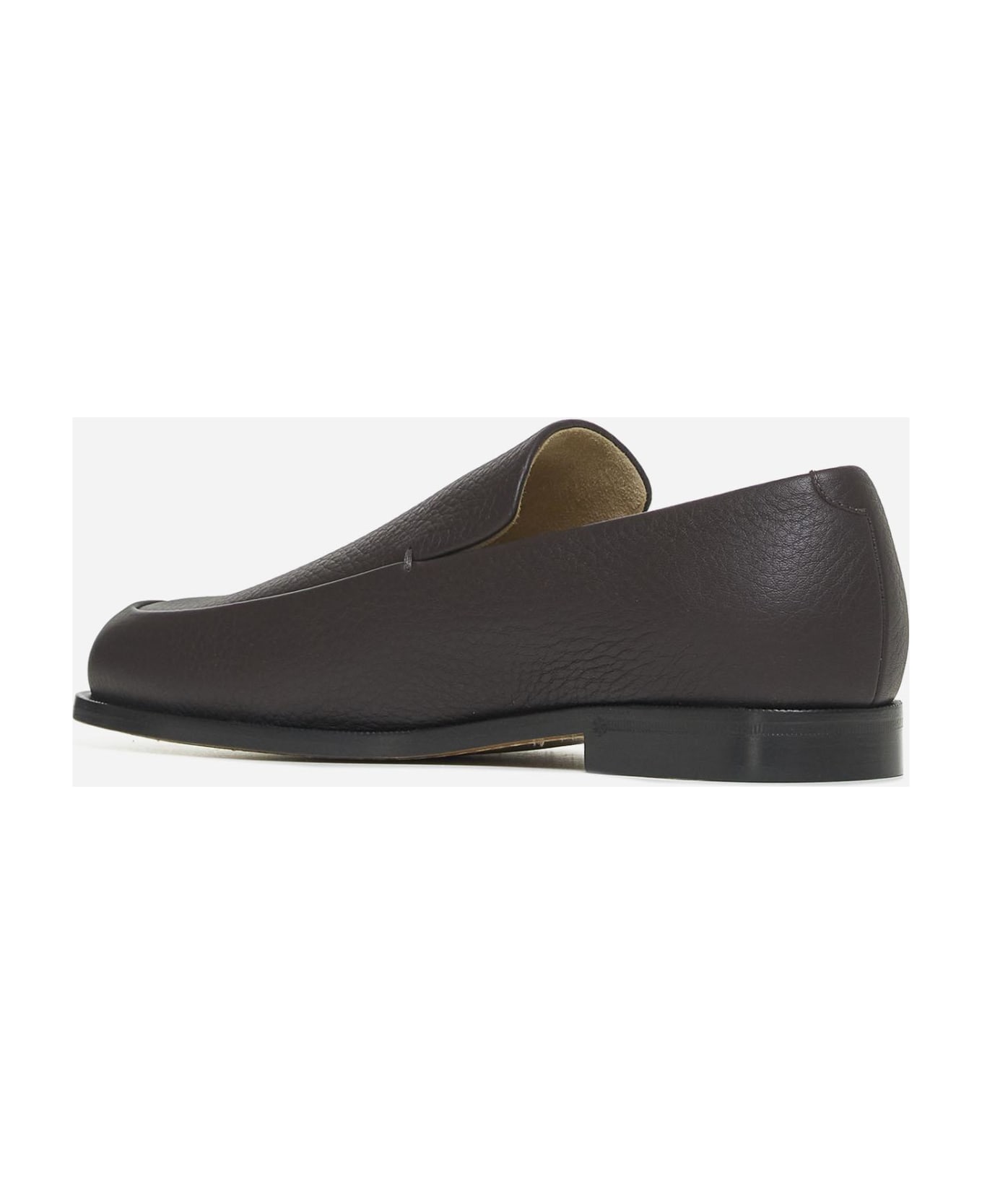 Khaite Alessio Leather Loafers - Dark brown