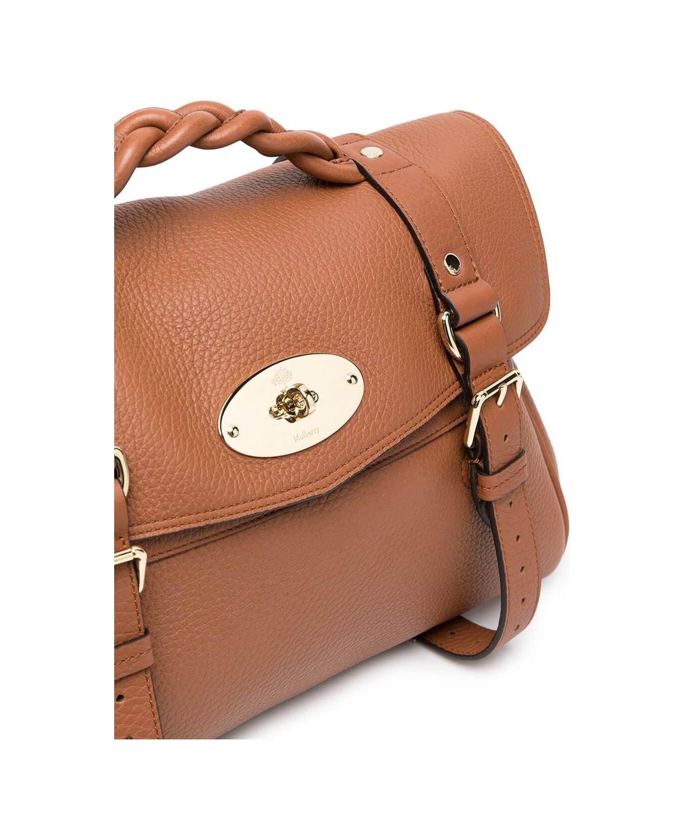 Mulberry Alexa Heavy Brown Leather Crossbody Bag Mulberry Woman - Beige トートバッグ