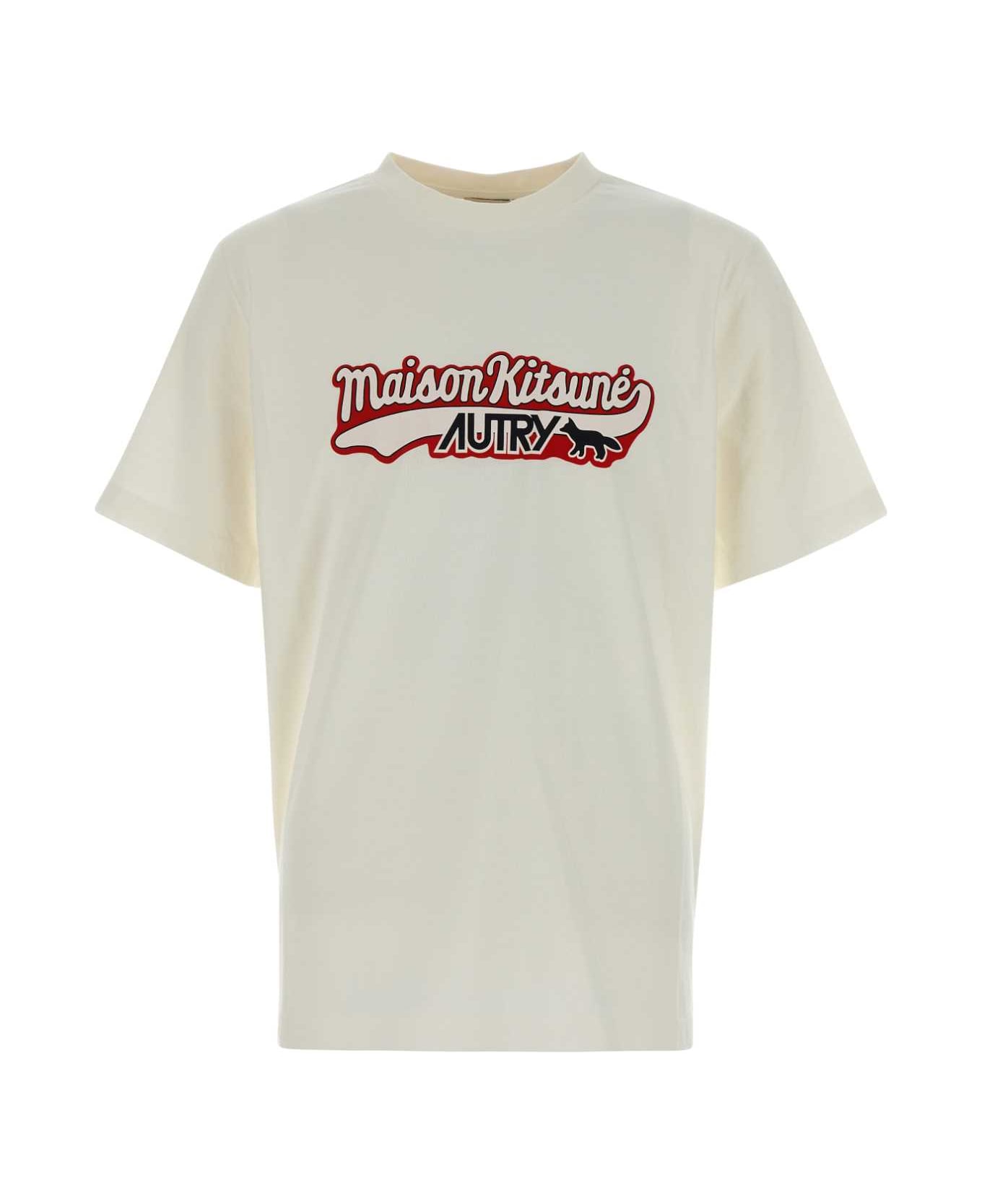 Autry White Cotton Autry X Maison Kitsunã© T-shirt - MK2W