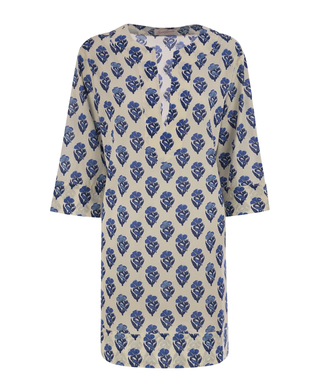 MC2 Saint Barth Macha - Cotton Tunic Dress - White/blue