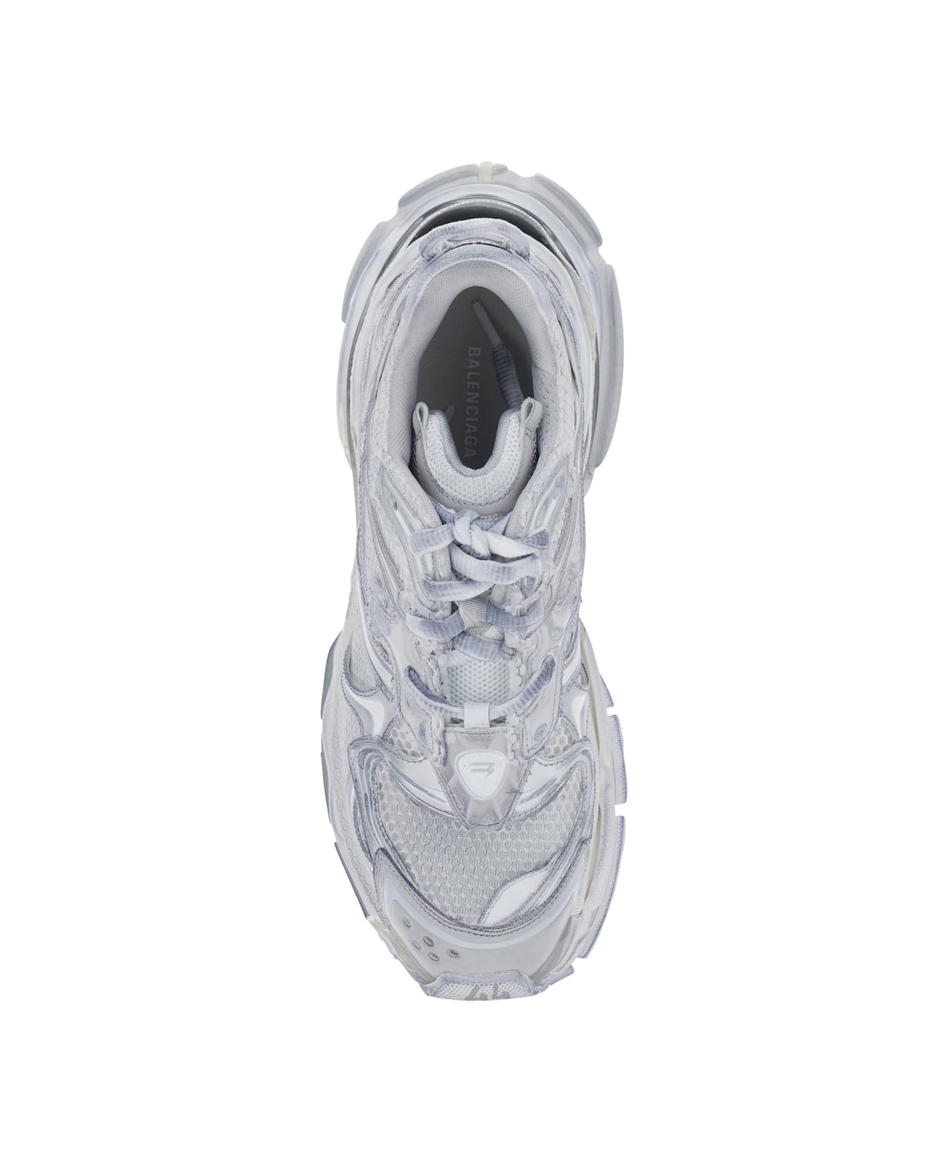 Balenciaga Grey Low Top Sneakers With Logo Lettering On The Heel And Panelled Design In Tech Fabric Man - Grey