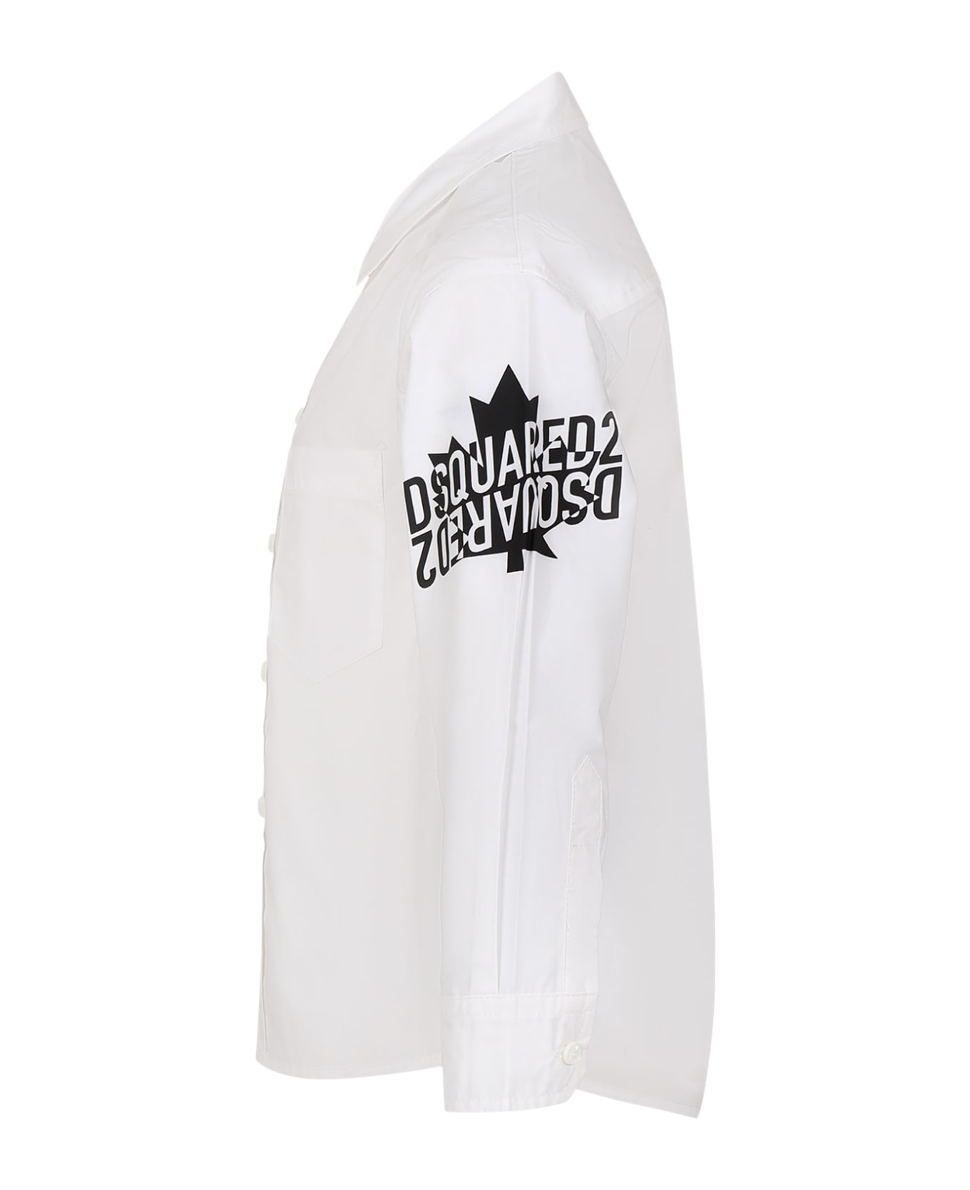 Dsquared2 White Shirt For Boy With Logo シャツ