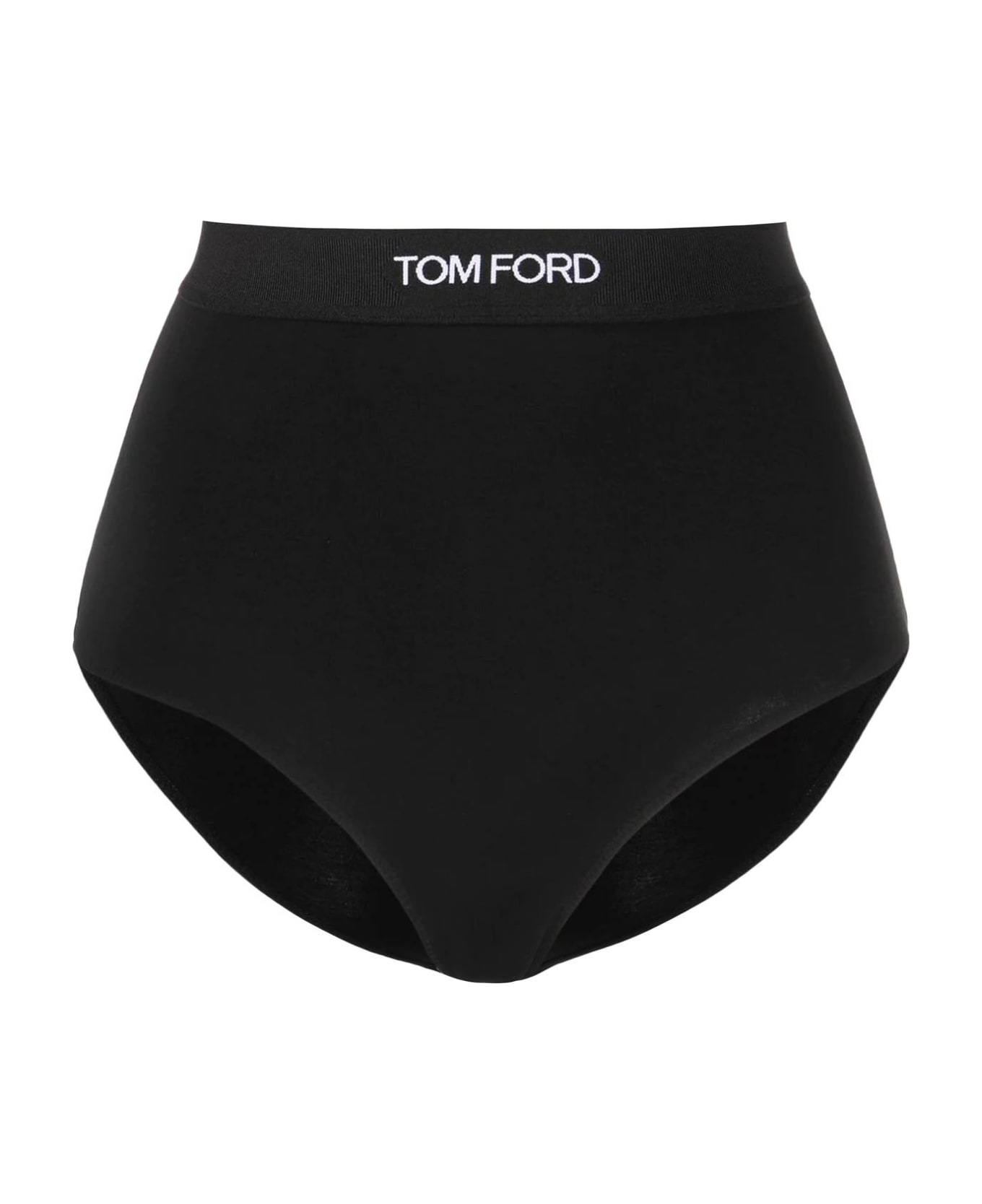 Tom Ford High-waisted Underwear Briefs With Logo Band - Black