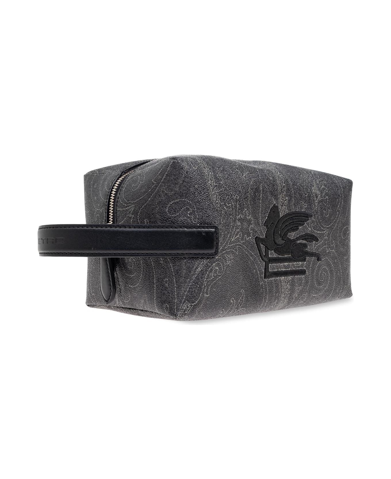 Etro Cosmetic Bag With Embroidered Logo - GREY