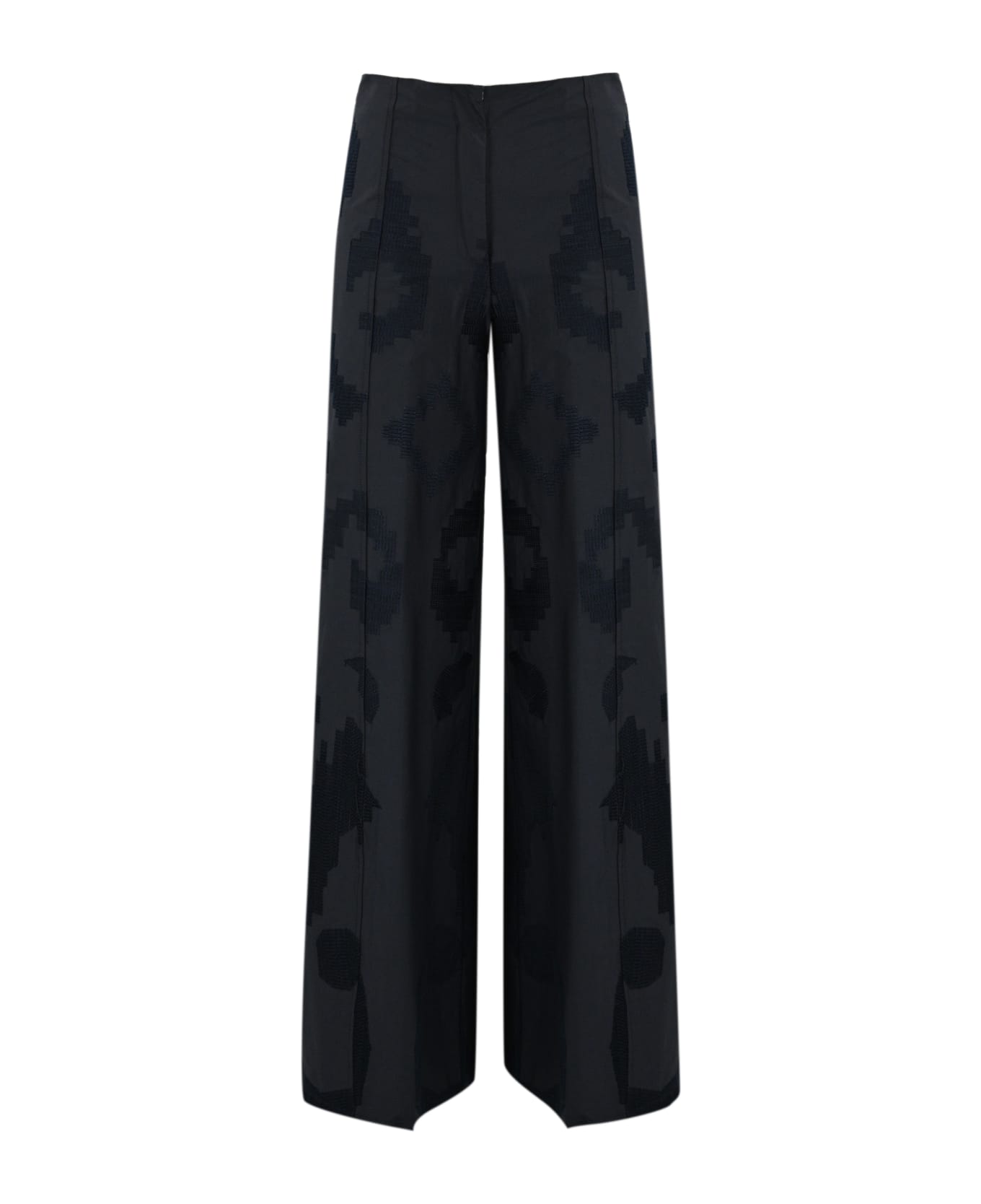Liviana Conti Palazzo Trousers With Embroidery - Notte