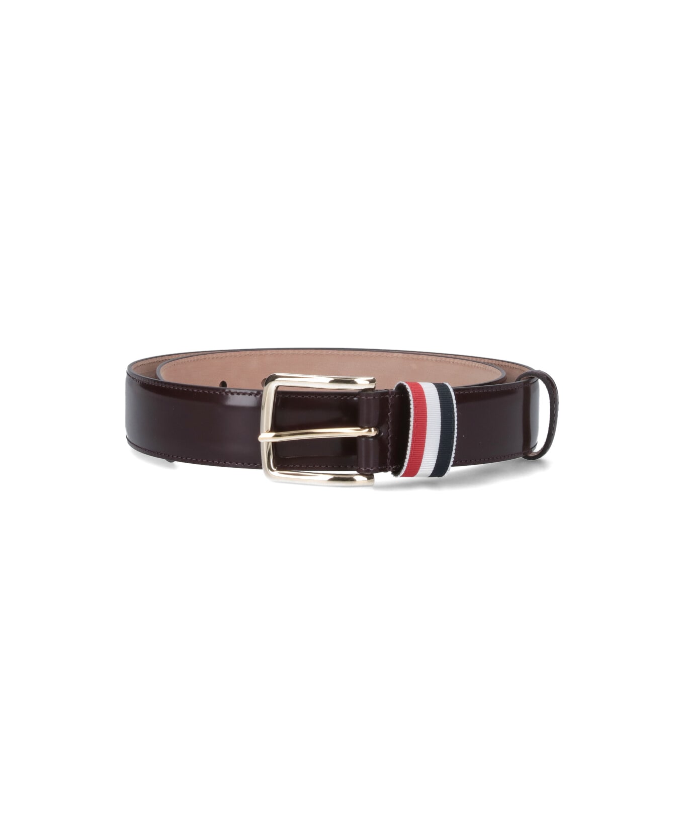 Thom Browne 
striped Loop
 Belt - Brown