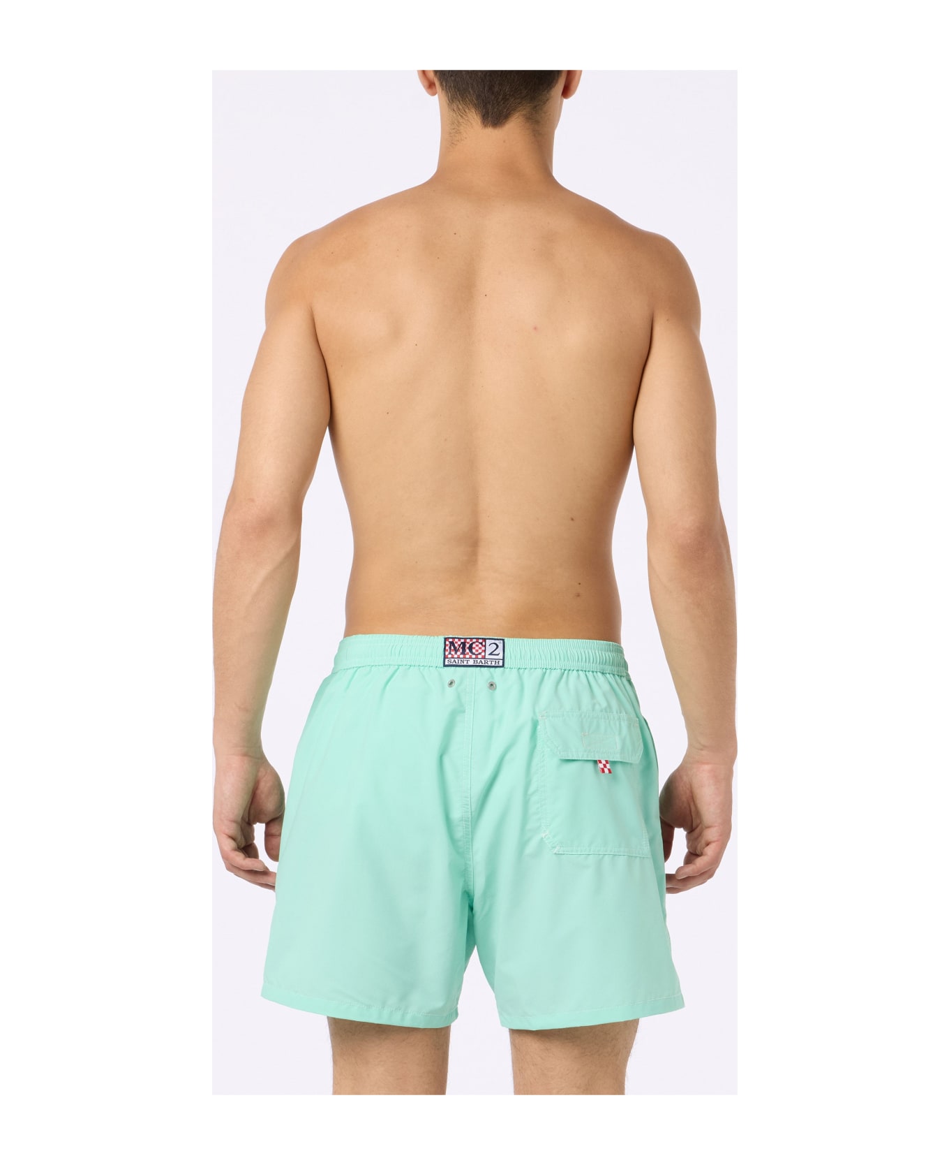 MC2 Saint Barth Man Sage Green Mid-length Swim Shorts Patmos - GREEN