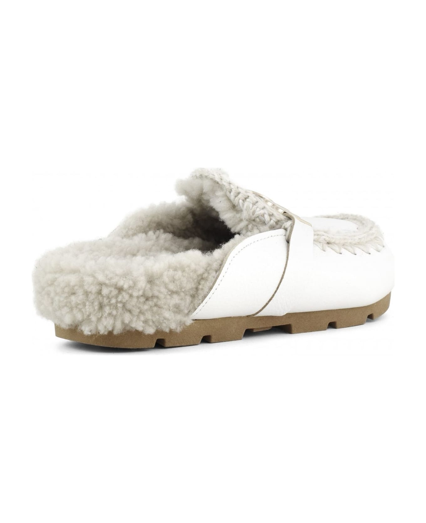 Mou Winter Bio Slide Big Letter Logo Sliders - white