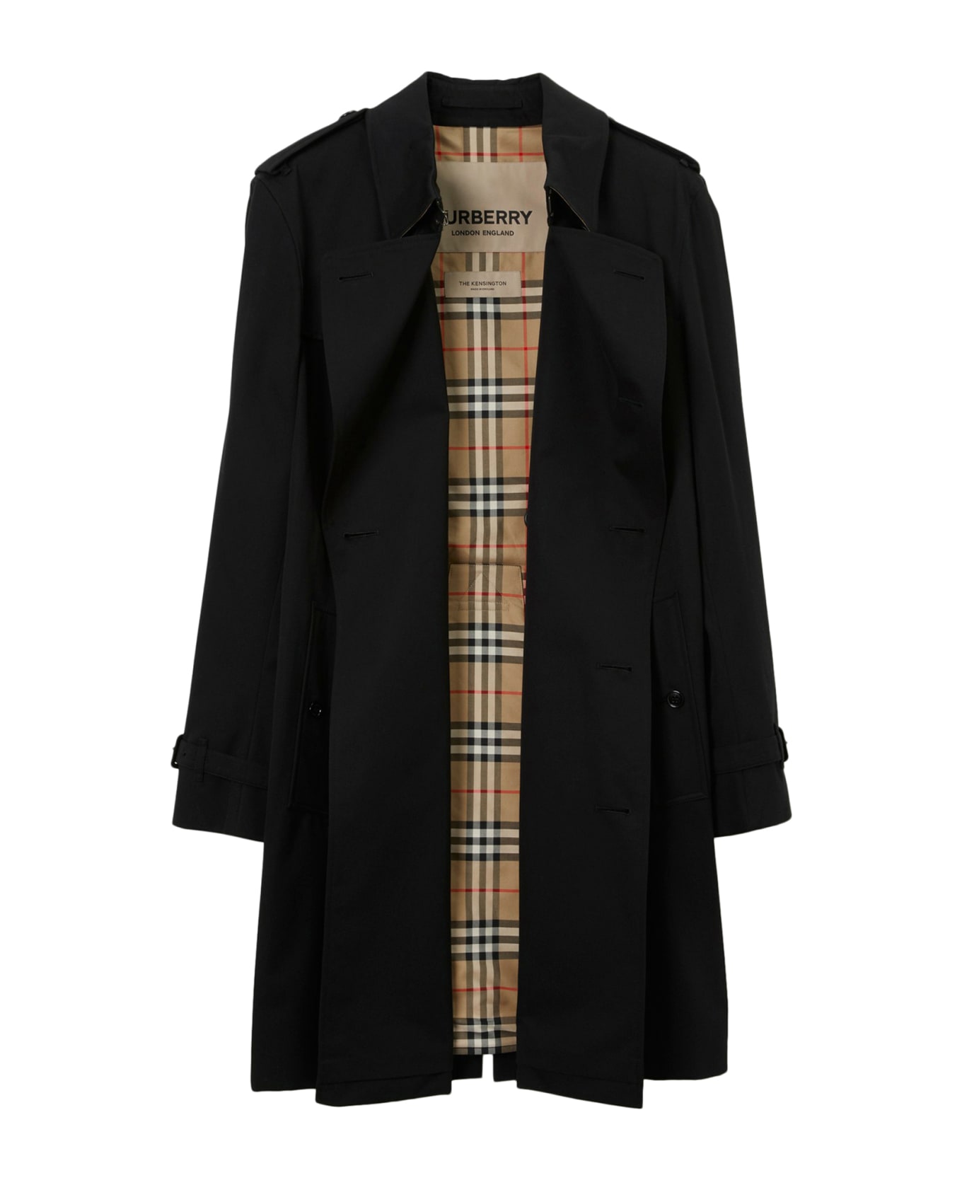 Burberry Belted Double-breasted Trench Coat - Black