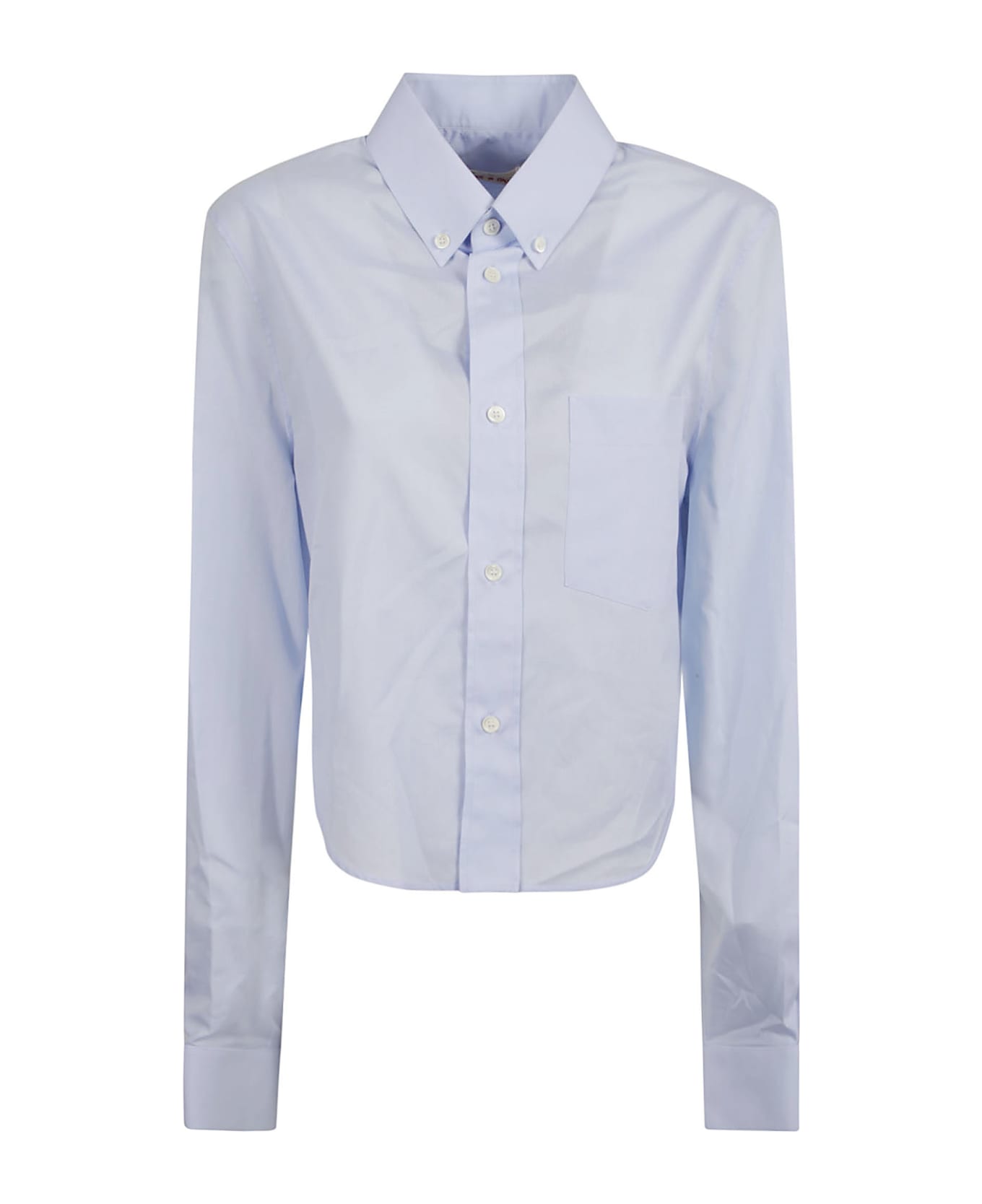 Marni Long-sleeved Crop Shirt - Light Blue