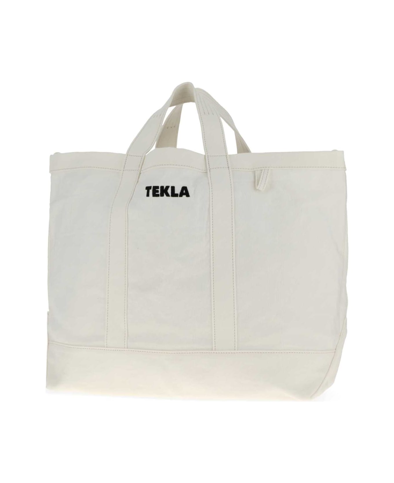 Tekla White Canvas Shopping Bag - IVORY