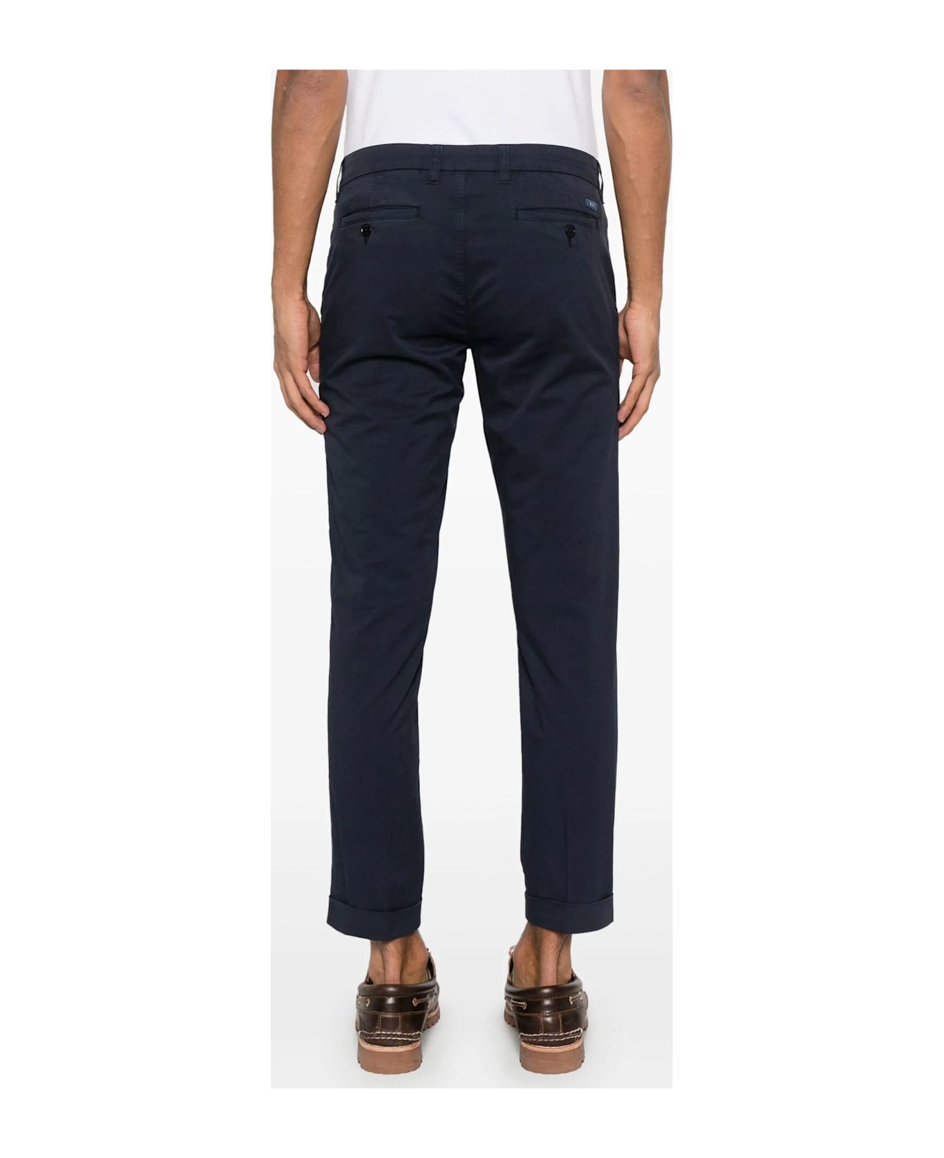 Fay Blue Cotton Blend Trousers - Blue
