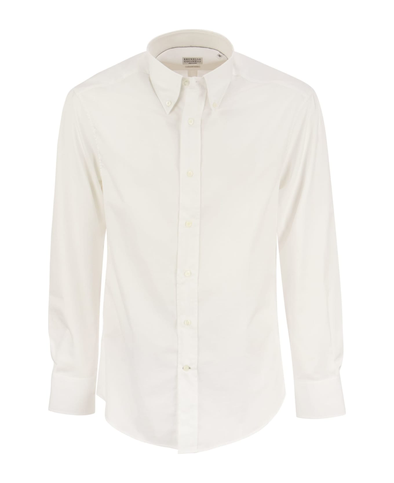 Brunello Cucinelli Twill Shirt Button Down - White